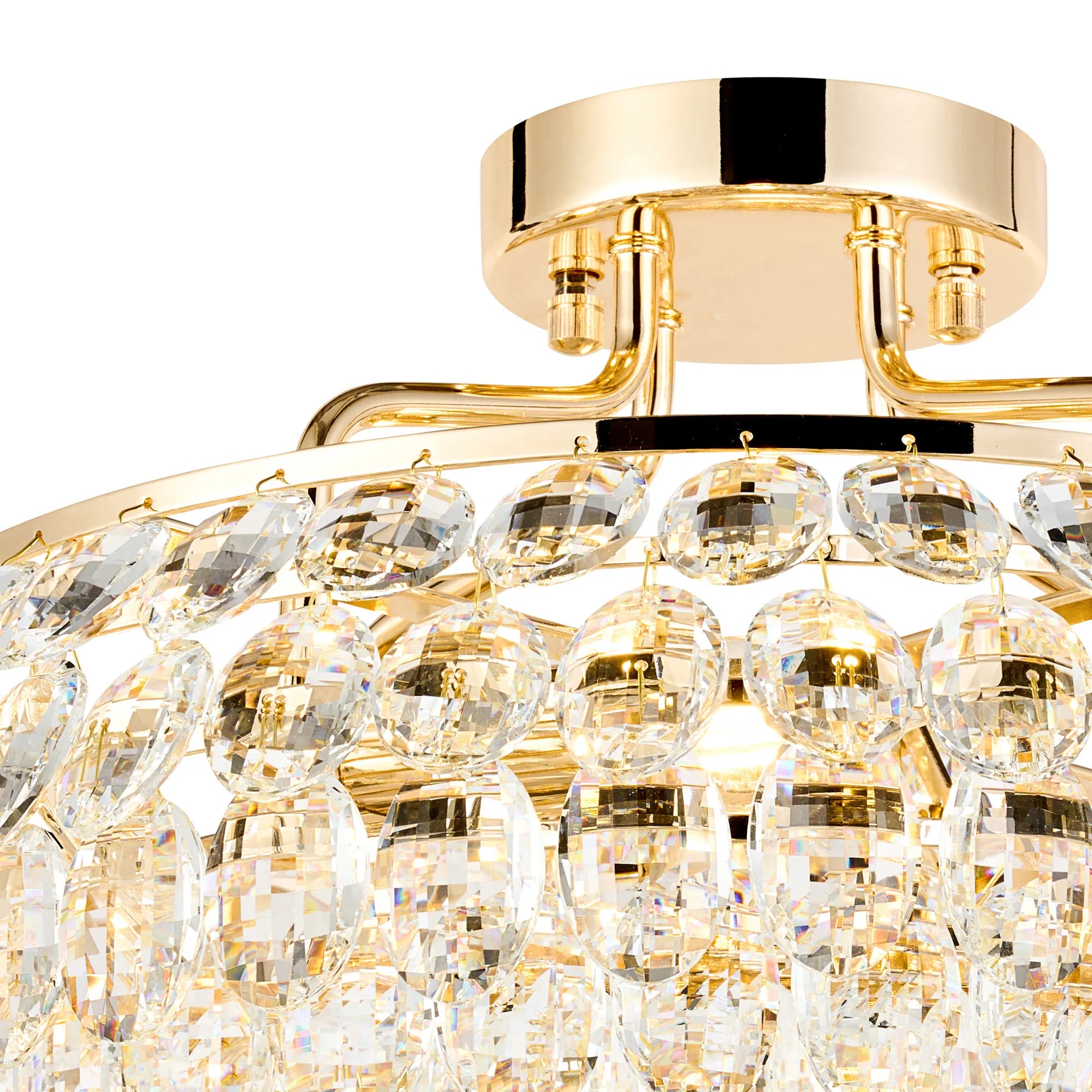 Consten Semi Flush Ring Ceiling Light Fixture with E14 Socket - Perfect for Bedroom, Hallway & Small Space Lighting
