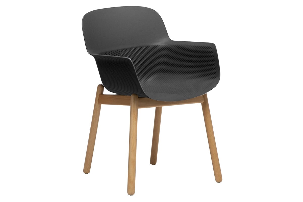 Tommy Tub Plastic Chair with Wooden Leg - Lightweight Outdoor Seating for Patio, Garden, and Poolside Relaxation