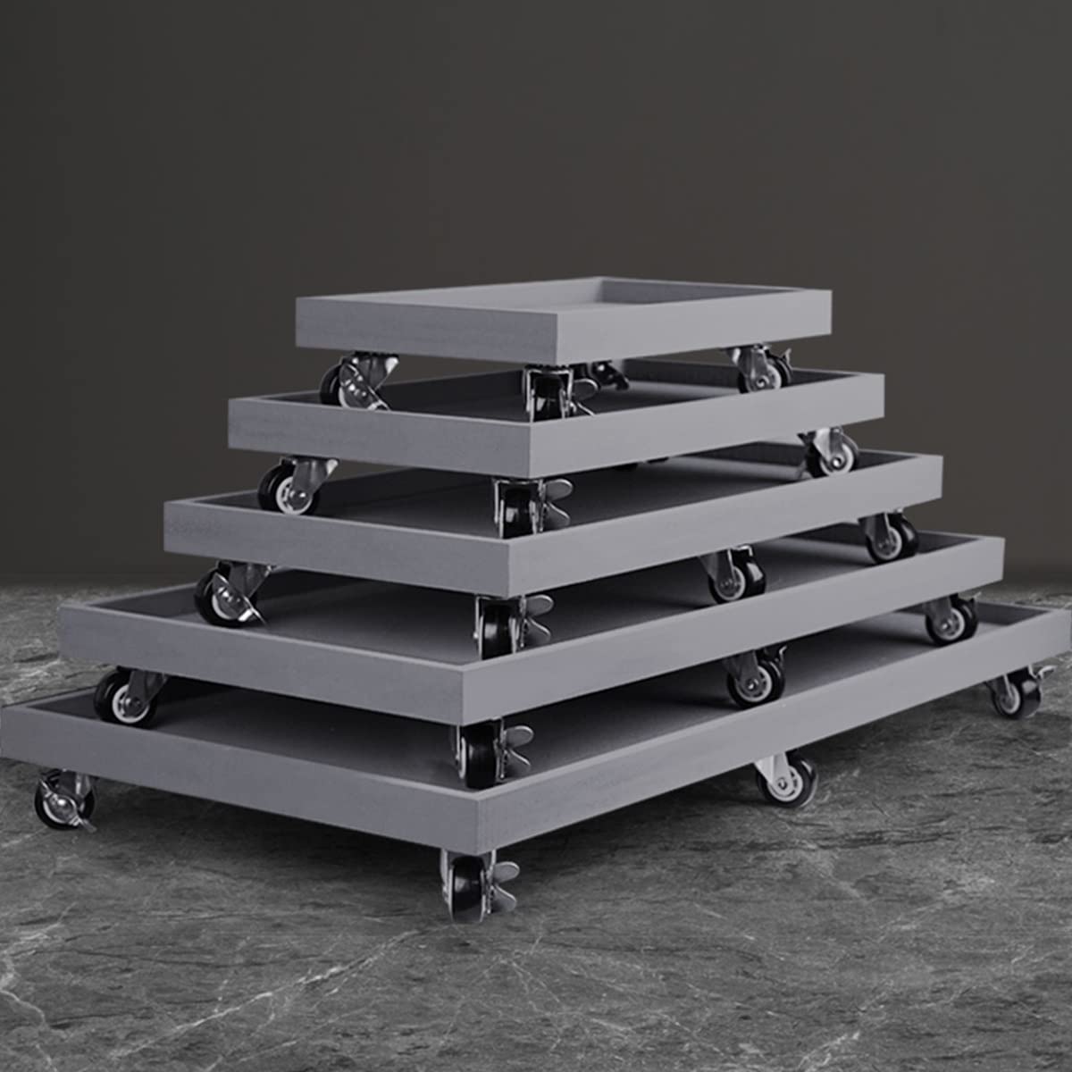 **Rolling Planter Stand with Wheels - 47x24cm Mobile Plant Caddy for Indoor & Outdoor Potted Plants - Heavy Duty Flower Pot Holder with Casters for Easy Moving - Perfect for Garden, Patio, Balcony & Home Decor**