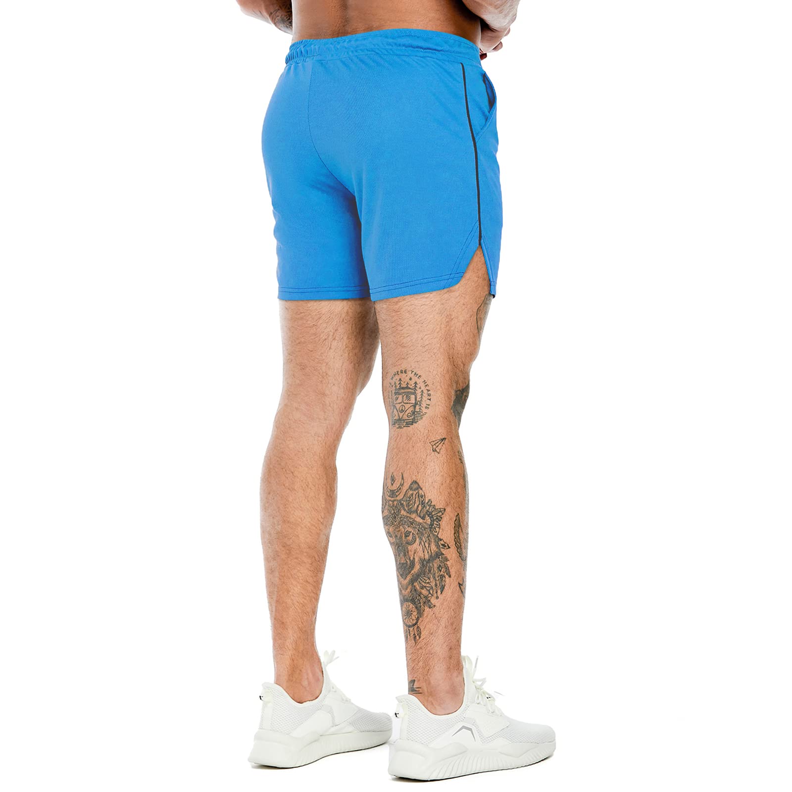 PIDOGYM Men's 5 Inch Running Shorts - Lightweight Mesh Gym Shorts for Workout, Bodybuilding & Training | Breathable Athletic Short Pants for Jogging, Fitness & Gym Sessions