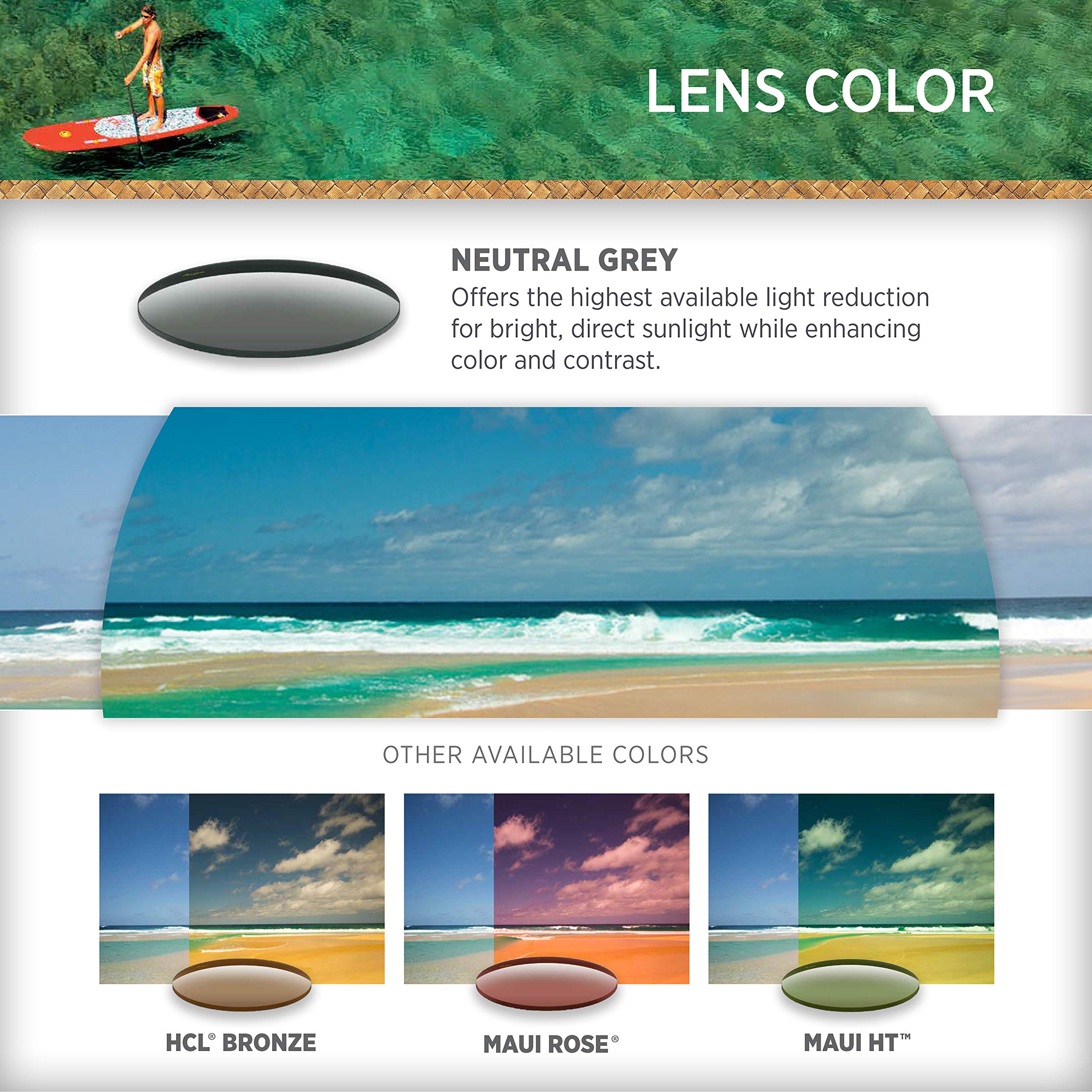 Maui Jim Punchbowl Polarized Sunglasses for Women - Stylish Rectangular UV Protection Shades - Perfect for Beach, Driving & Outdoor Activities