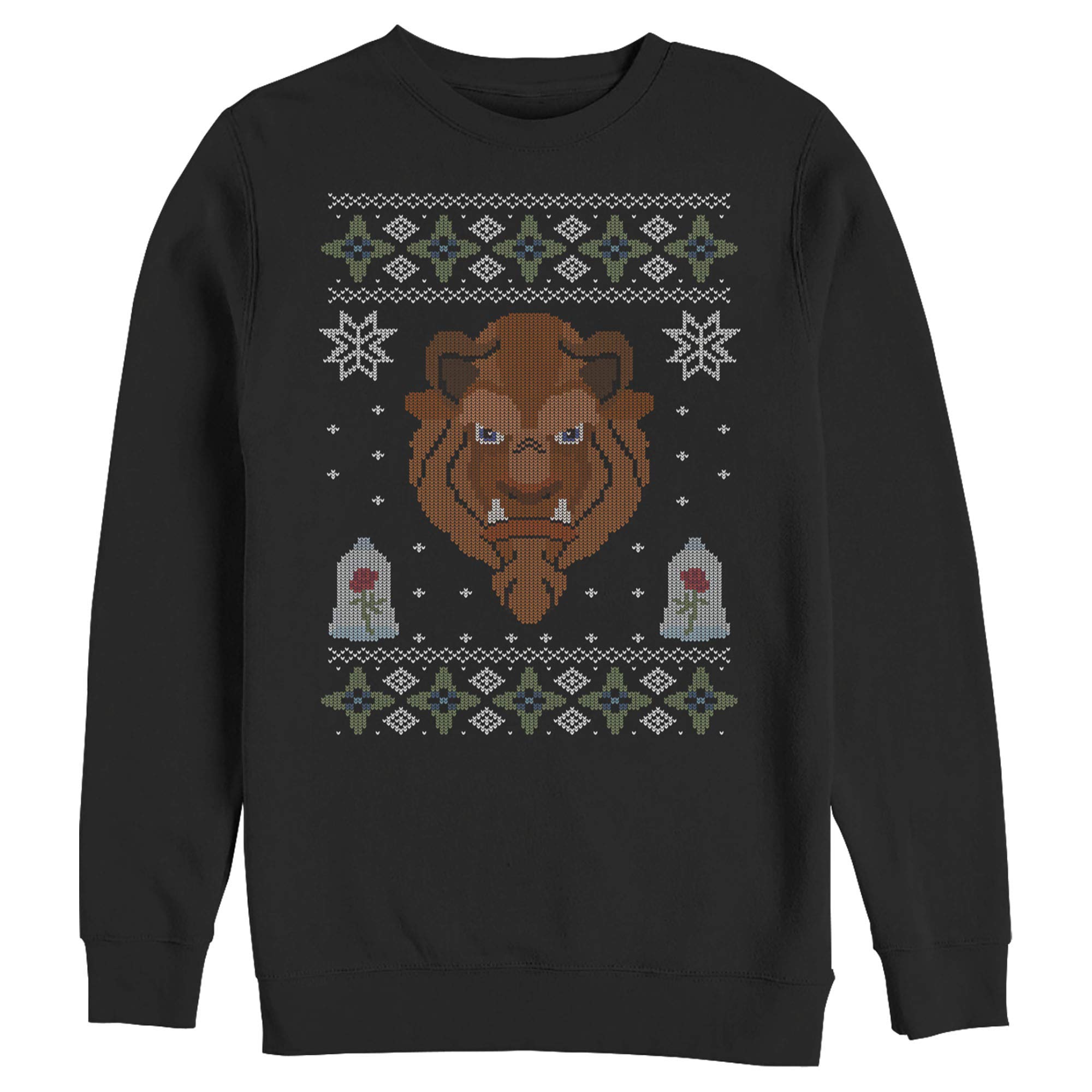 Men's Beauty and The Beast Christmas Pixel Prince Sweatshirt - Disney Holiday Graphic Pullover for Fans - Perfect for Christmas Parties & Gifts