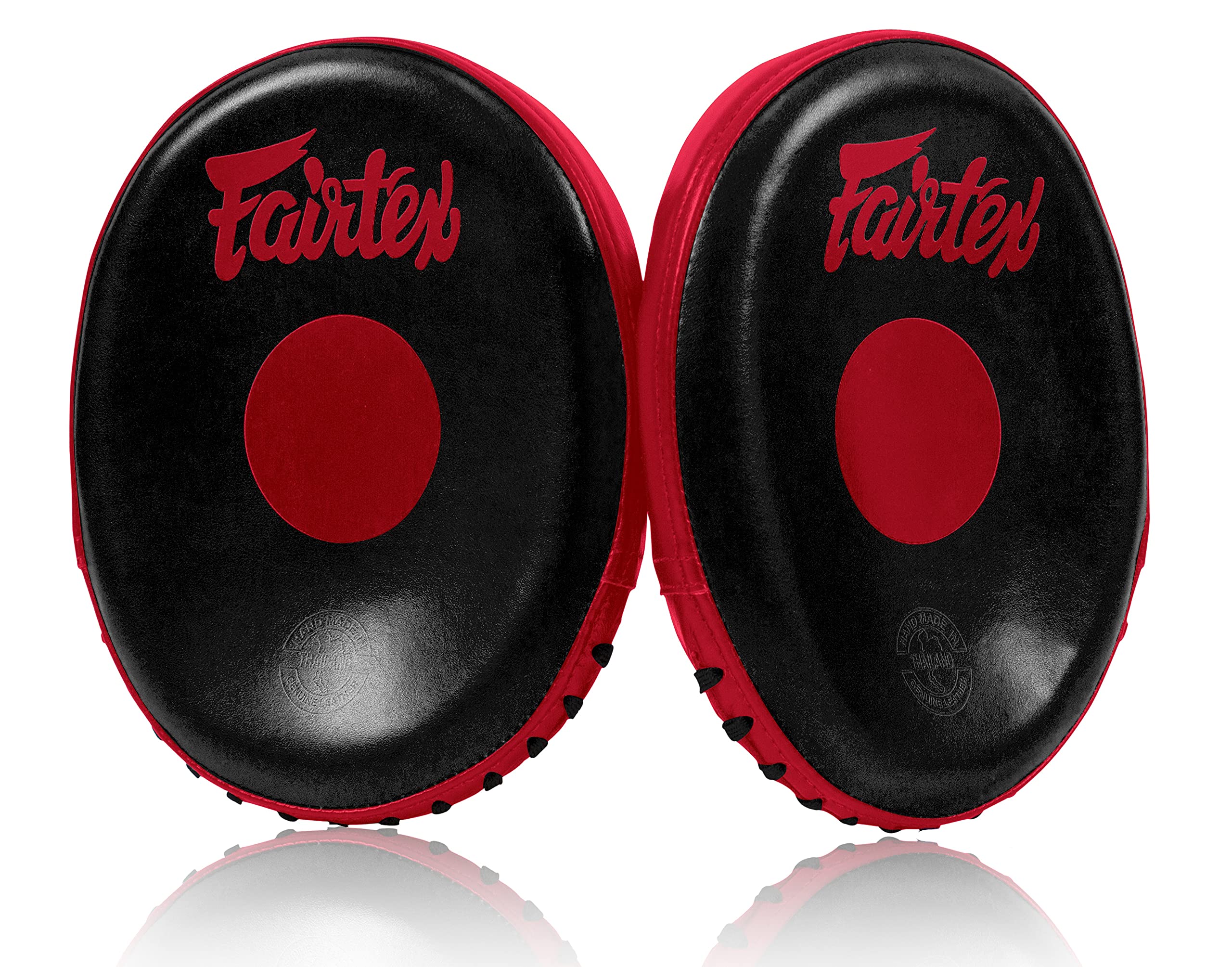 Fairtex FMV15 Muay Thai Boxing Focus Punch Mitts - Premium Syntek Leather Training Pads for Kickboxing & MMA | Lightweight Durable Microfiber with Curved Design for Precision & Shock Absorption | Ideal for Sparring, Bag Work & Pad Drills