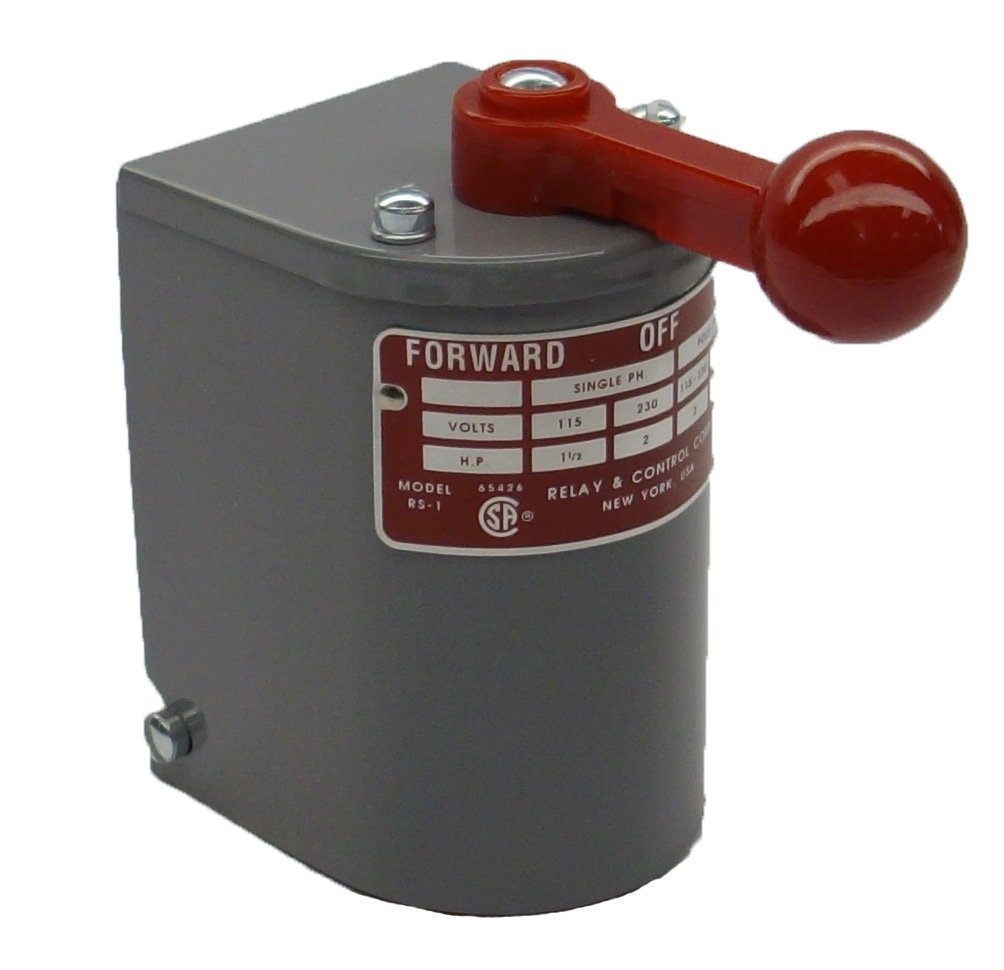RS-1A Electric Motor Reversing Drum Switch - 1.5HP to 2HP Single Phase Maintained Position Relay & Control - Perfect for Conveyors, Hoists, and Industrial Machinery