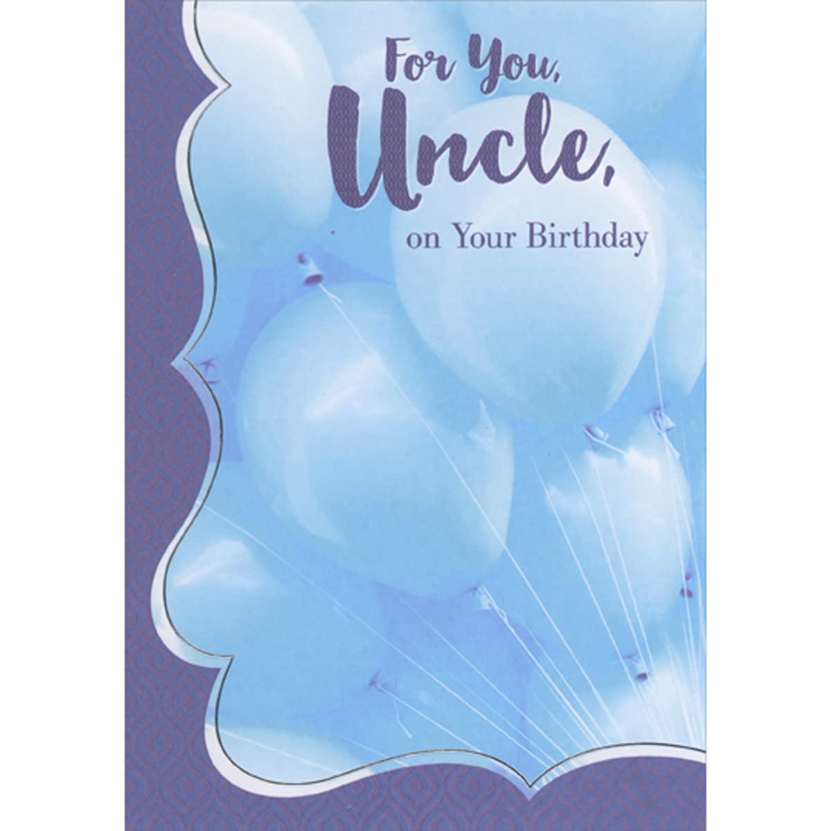 Designer Greetings Light Blue Helium Balloons Birthday Card for Uncle - Perfect for Birthday Celebrations, Parties & Special Occasions