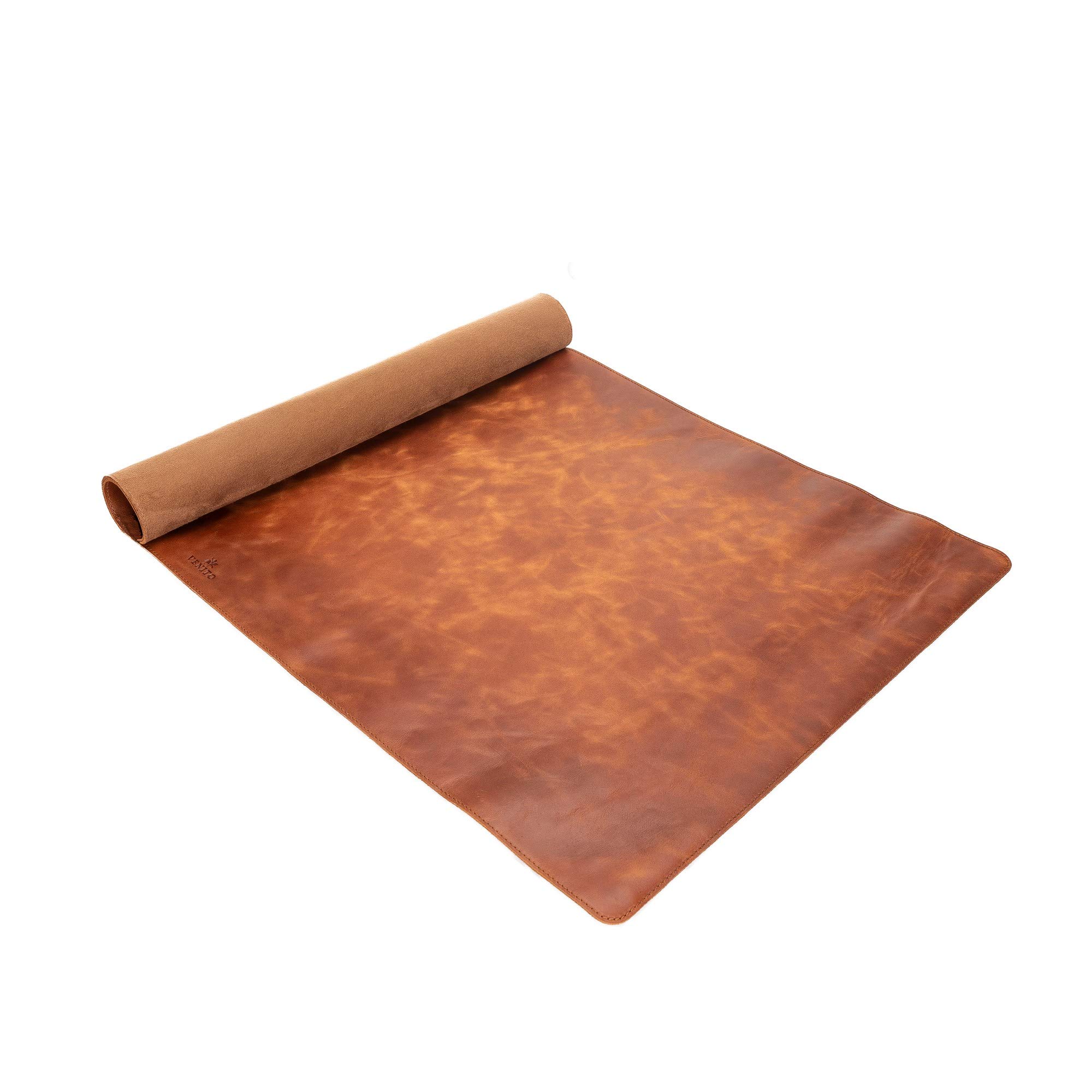 Venito Premium Leather Desk Pad 36x19 Inches - Large Office Mouse Pad for Computer, Laptop & Workspace - Home Office Accessories in Antique Brown - Perfect for Desk Organization & Ergonomic Comfort