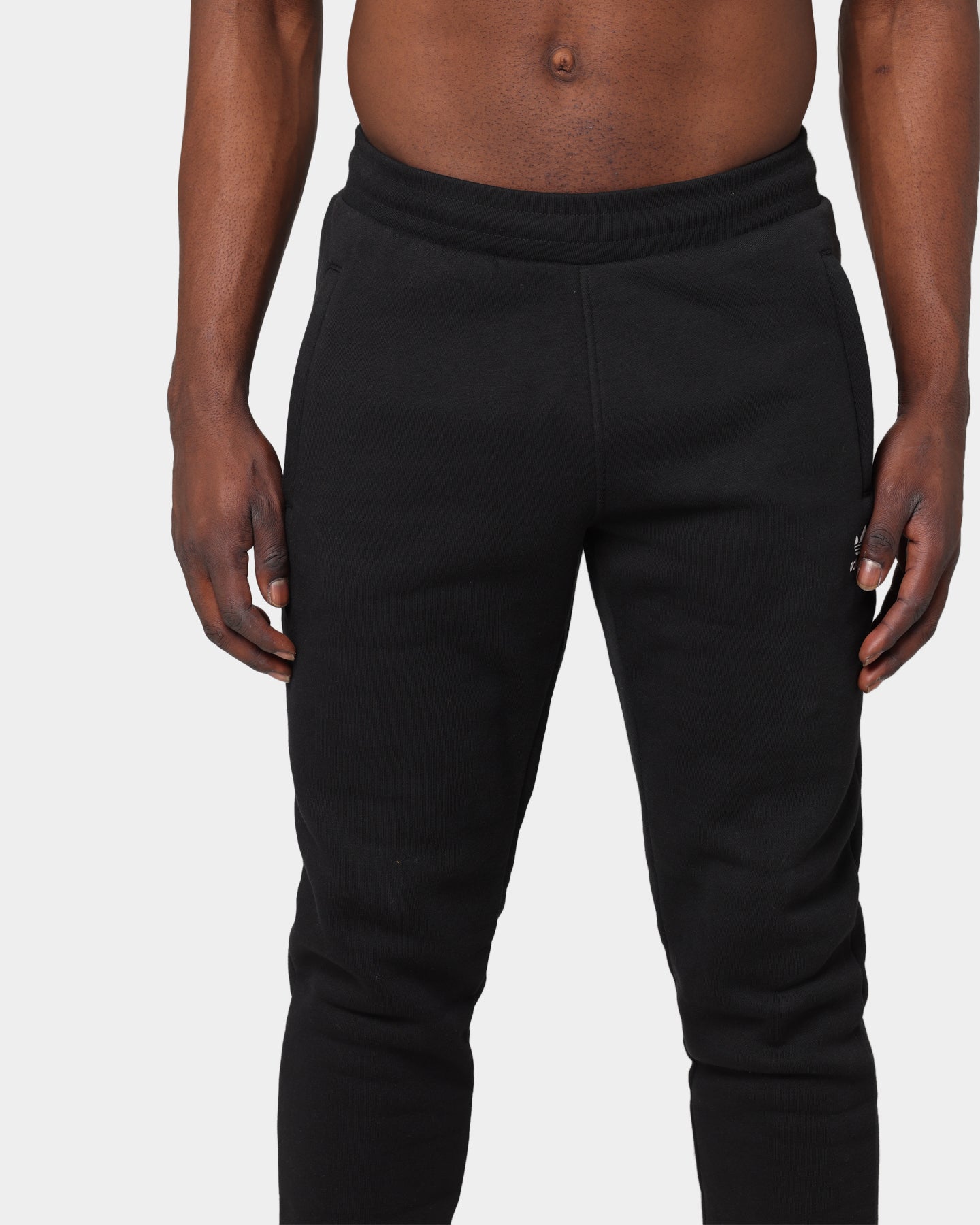Adidas Essentials Trefoil Pants for Men - Black Athletic Joggers, Comfortable Casual Sweatpants for Running, Gym, Lounge & Everyday Wear