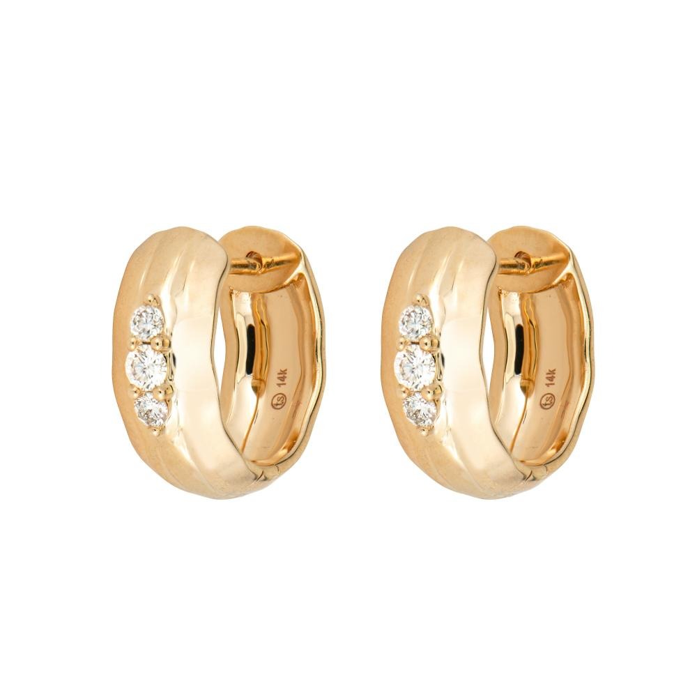 14K Gold Emerald & Diamond Hoop Earrings for Women - Elegant Dangle Earrings for Party, Wedding & Everyday Wear