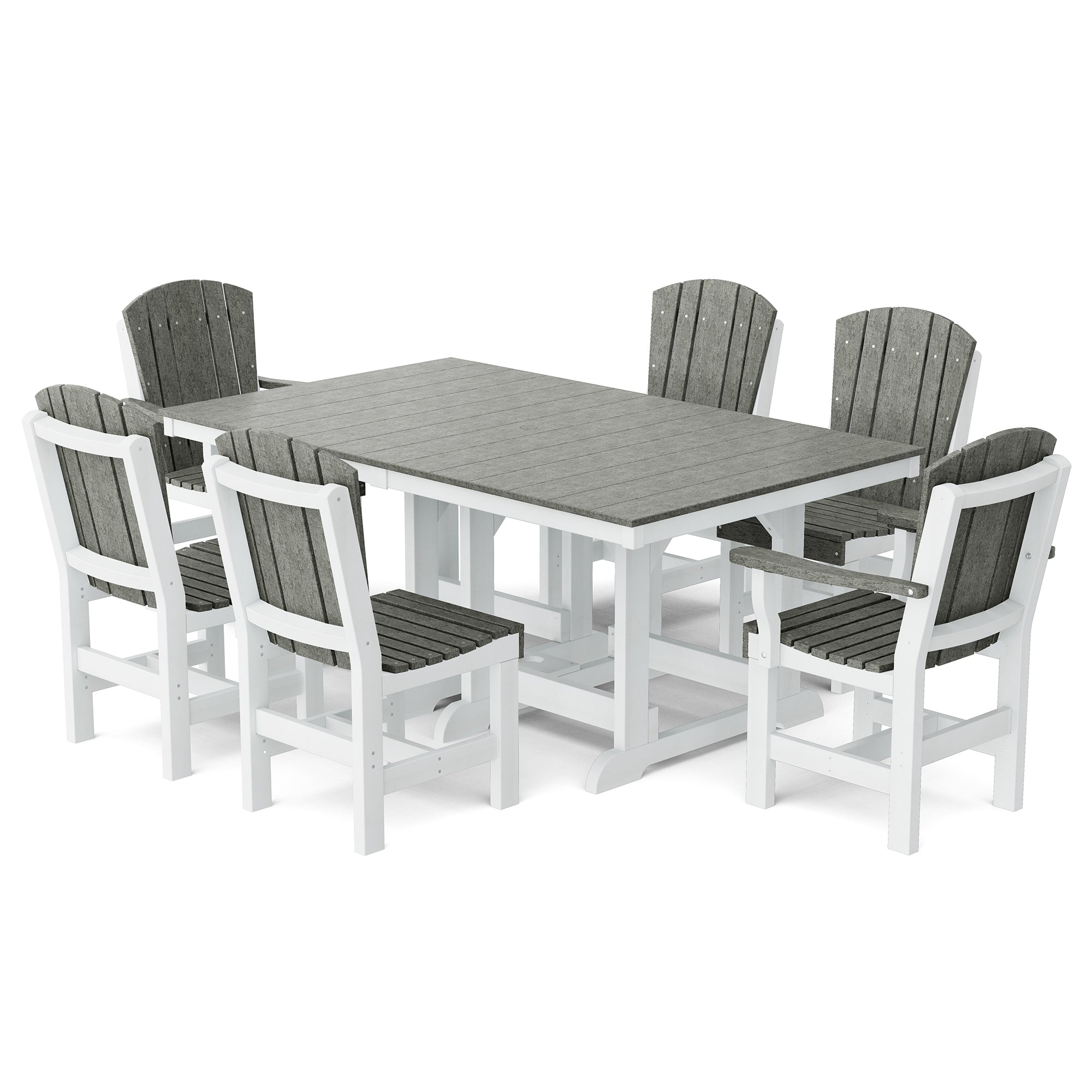 Heritage 7-Piece 44x72 Inch Dining Table Set with Chairs - Perfect for Family Gatherings, Dinner Parties & Outdoor Entertaining