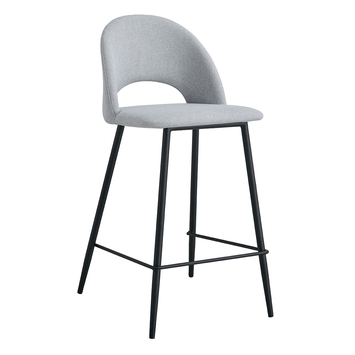 Asta Fabric Bar Stool Set of 2 - Modern Kitchen Counter Height Stools with Padded Seat & Metal Legs - Perfect for Breakfast Nook, Kitchen Island & Home Bar Decor