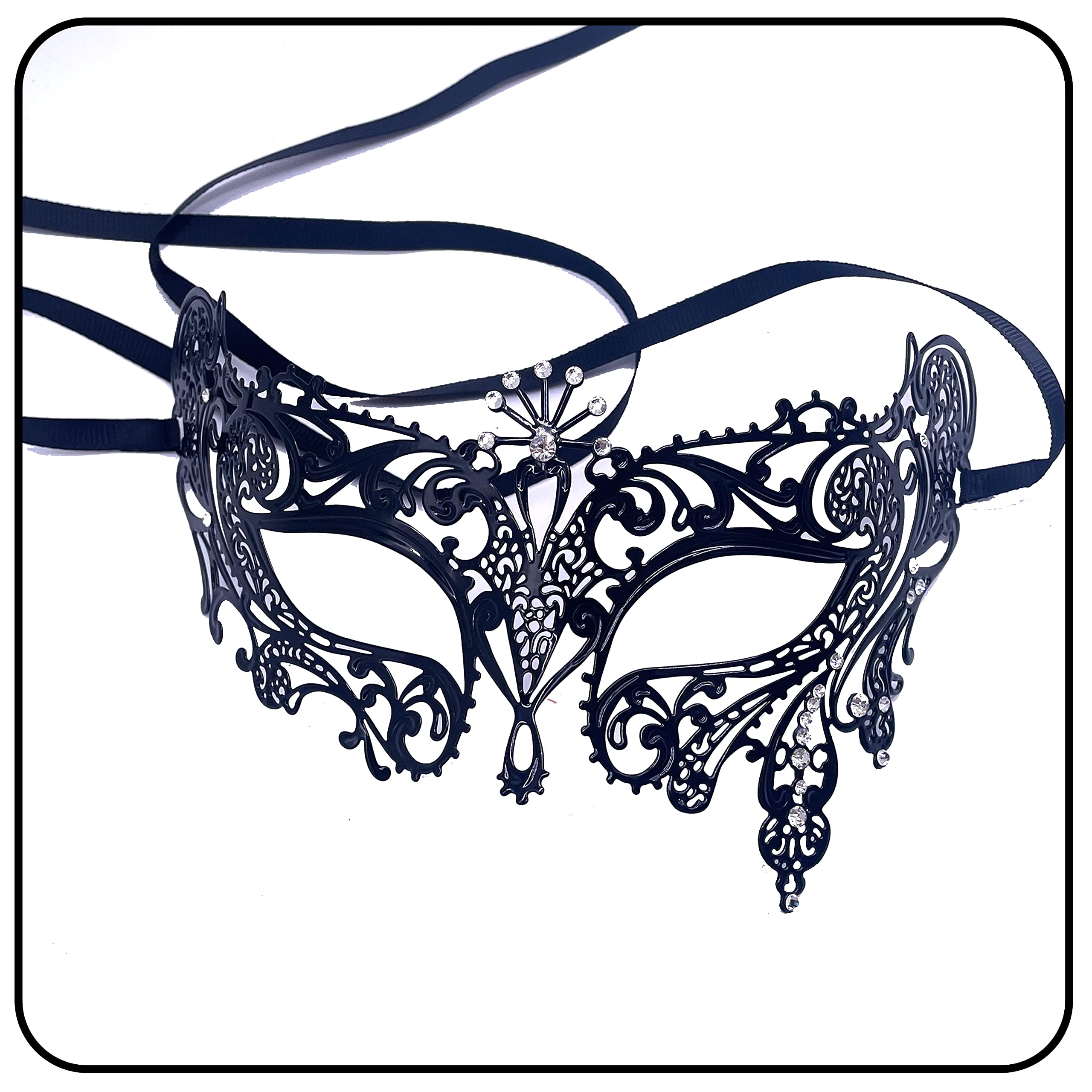 Elegant Metal Laser Cut Venetian Masquerade Mask for Women - Perfect for Costume Parties, Balls, and Mardi Gras Celebrations