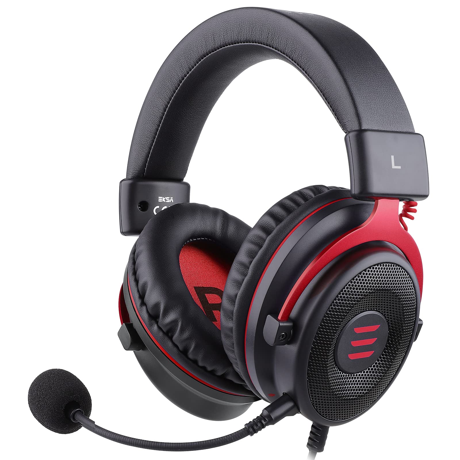 EKSA E900 Gaming Headset with Detachable Noise-Canceling Microphone - Wired Over-Ear Headphones for PC, PS4, Xbox - Perfect for Online Gaming, Streaming & Work Calls