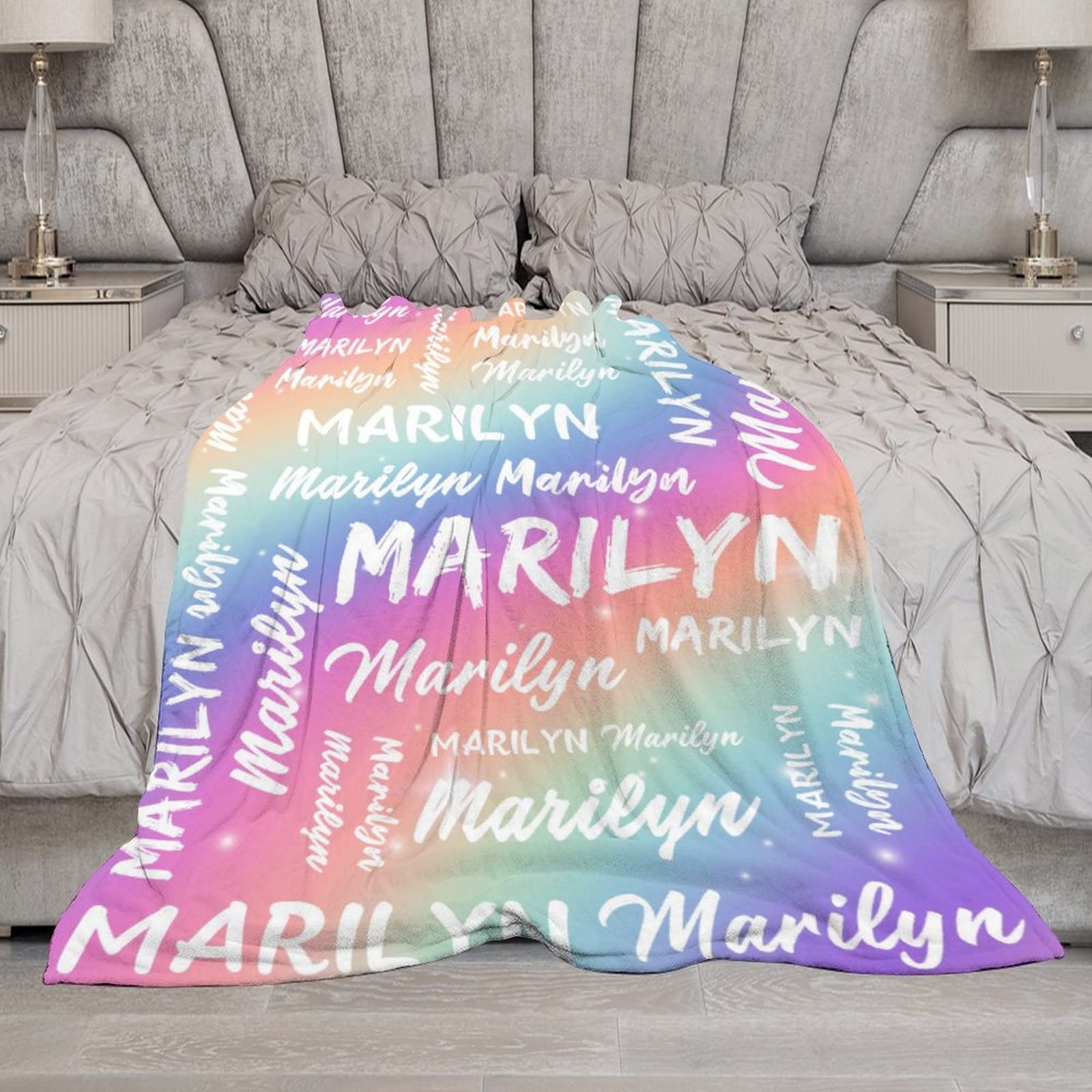 Personalized Baby Blankets for Boys & Girls - Custom Name Throw Blankets for Kids & Adults - 30