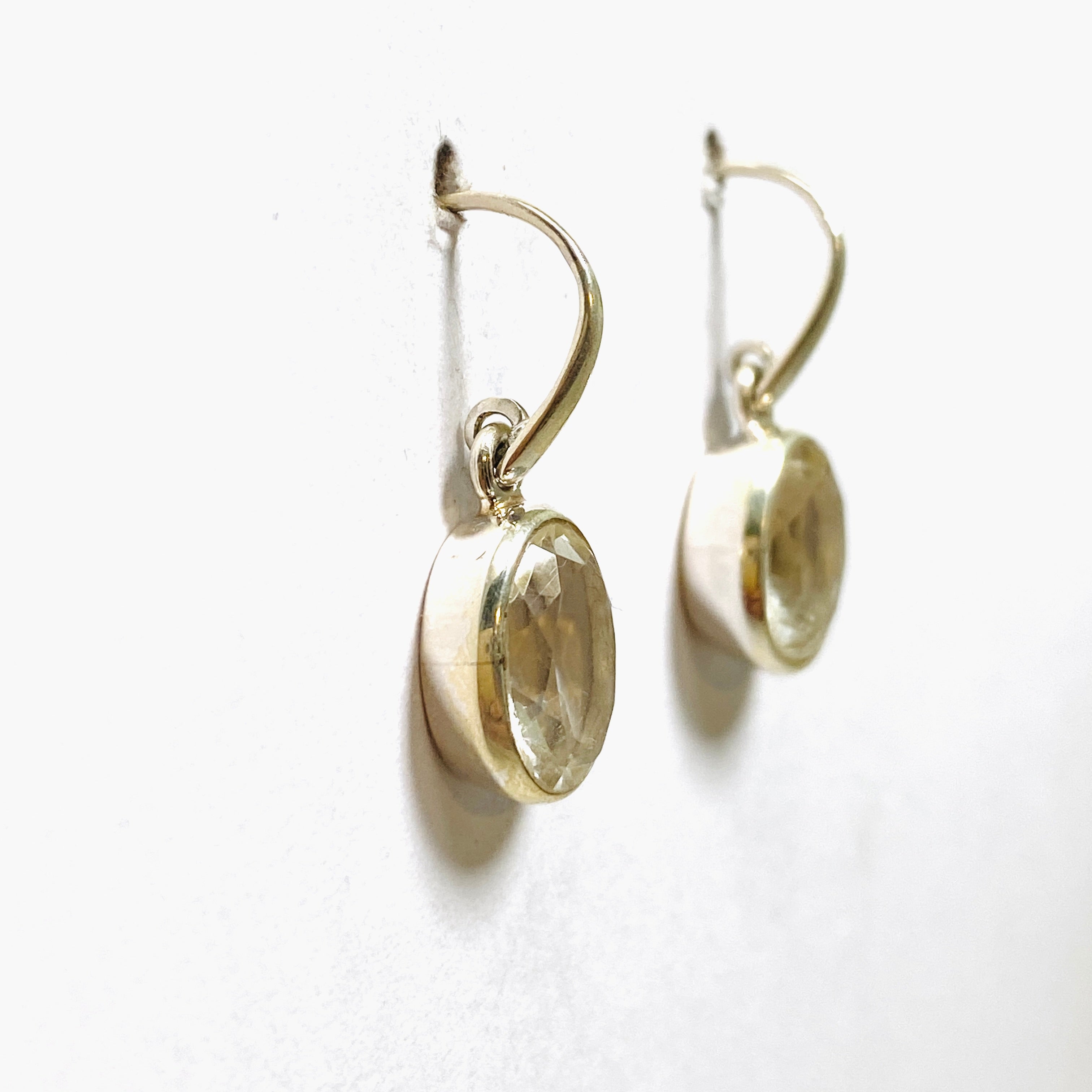 Clear Quartz Oval Faceted Earrings for Women - Elegant Dangle Drop Jewelry for Party, Wedding & Everyday Wear | PEGJ218