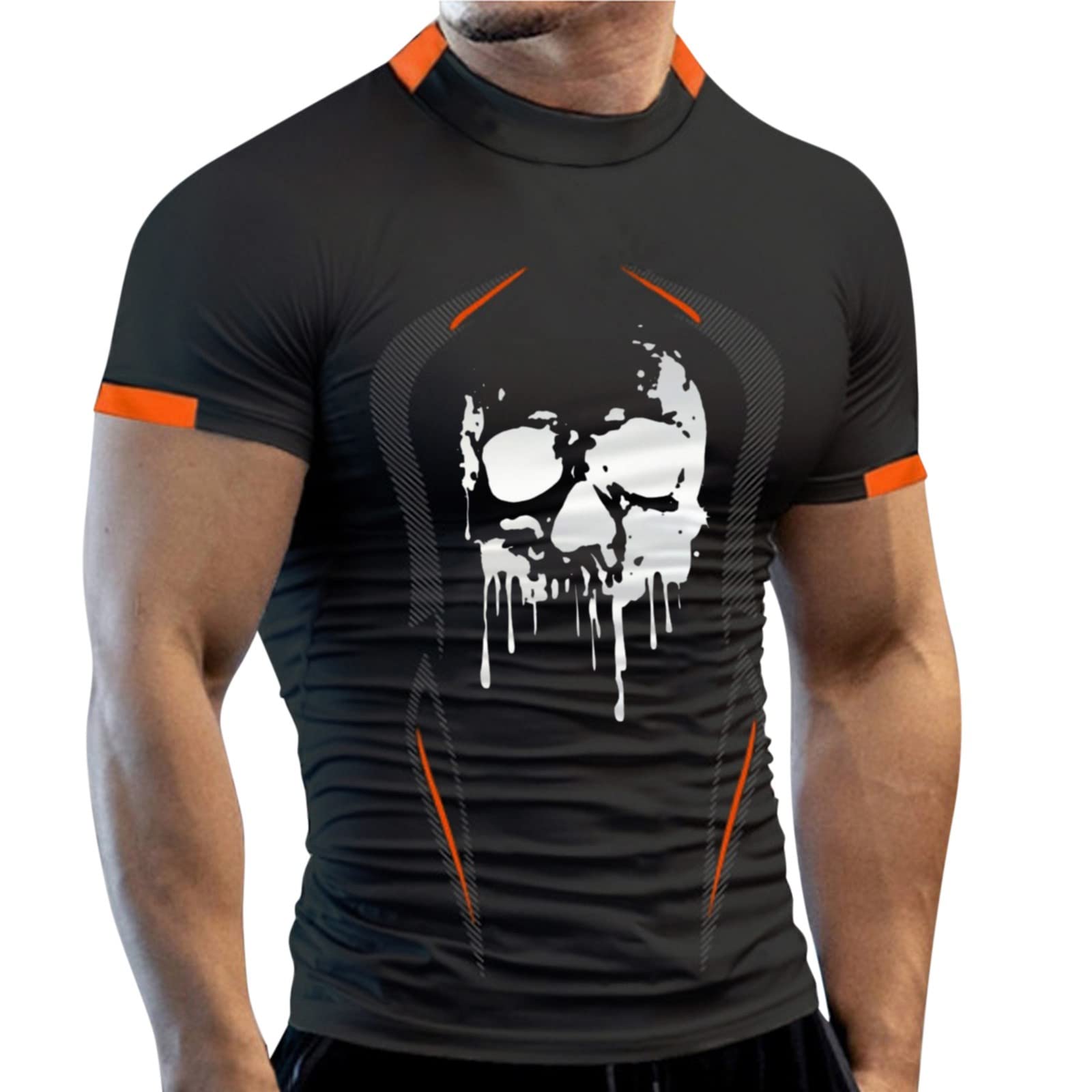 **Men's Quick Dry Breathable Sports Short Sleeve Fitness Top - High Elasticity Summer Workout Shirt with Pattern Print | Gym, Running, Yoga, Outdoor Activities**    **Men's Athletic Performance Socks - Comfortable & Breathable for Running, Hiking, and Daily Wear**