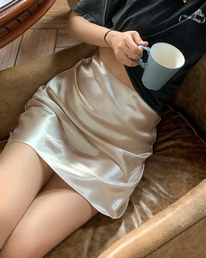 Bias Silk Slip Mini Skirt - Elegant & Comfortable Women's Short Skirt for Party, Date Night & Summer Outfits