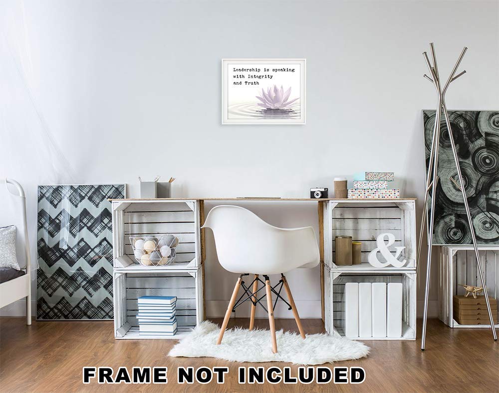 Inspiring Leadership Quotes Wall Art - Motivational & Spiritual Zen Decor for Office, Home, Meditation Room - 11x14 Unframed Print (Lotus) | Printed in USA