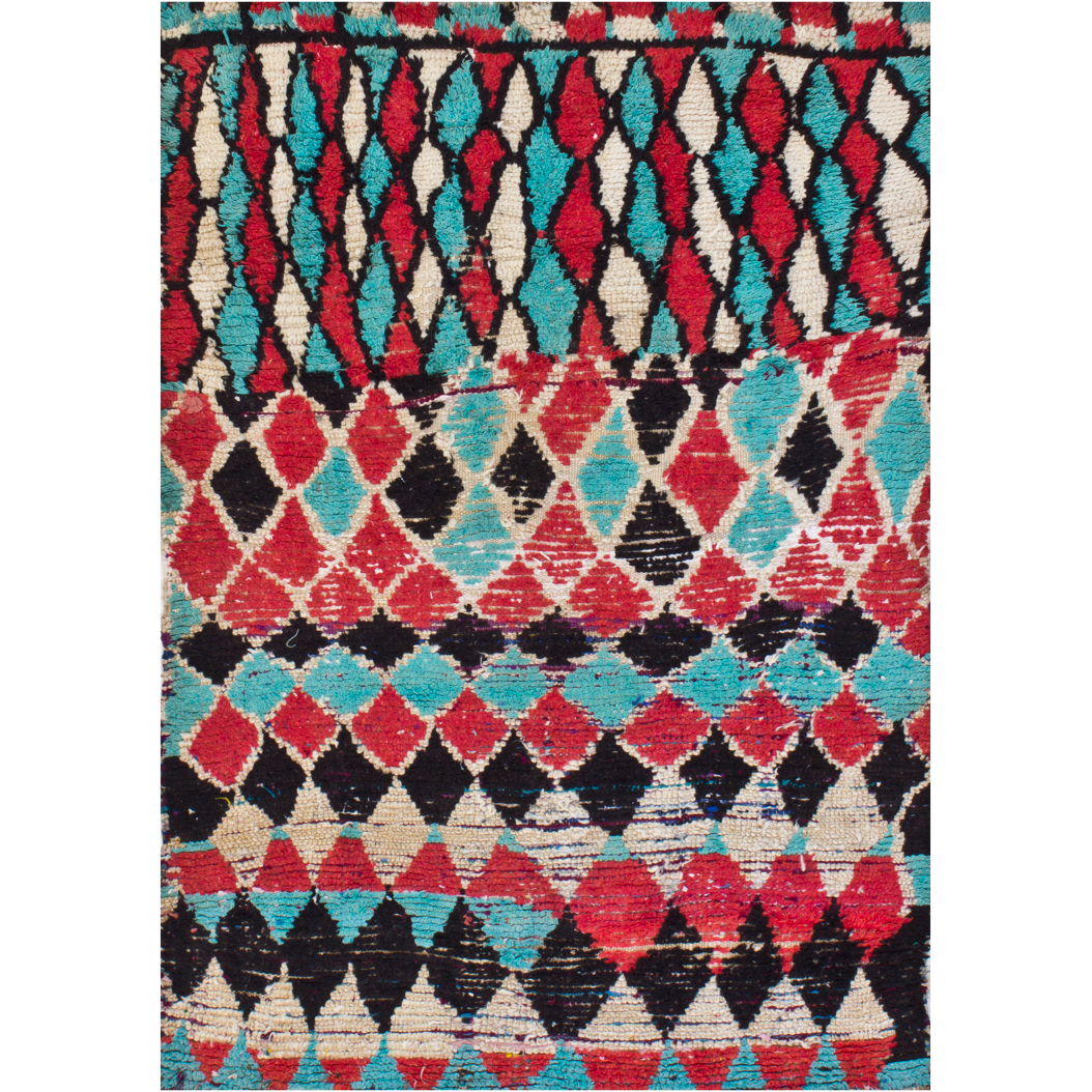 Vintage Moroccan Rug Circa 1940 - Authentic Handwoven Berber Carpet for Boho Home Decor, Living Room & Bedroom