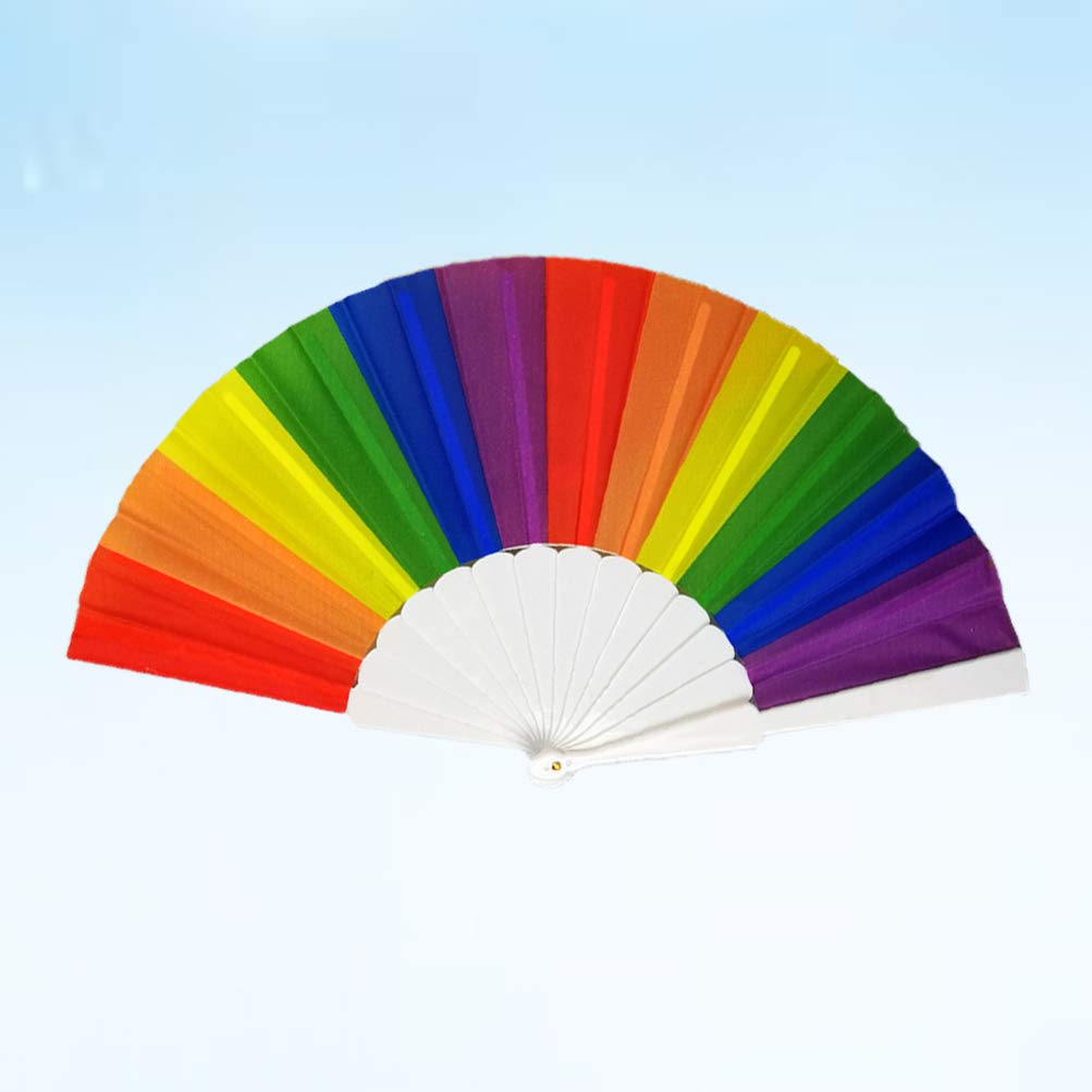 SUPVOX 2-Pack Large Folding Hand Fan - Portable Wedding Decoration, Japanese Style LGBT Pride Fan - Perfect for Weddings, Parties, Cosplay & Summer Cooling