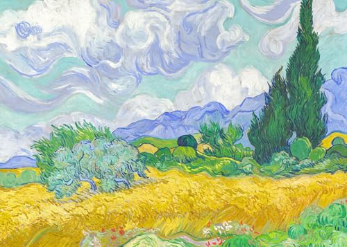 Wheat Field With Cypresses