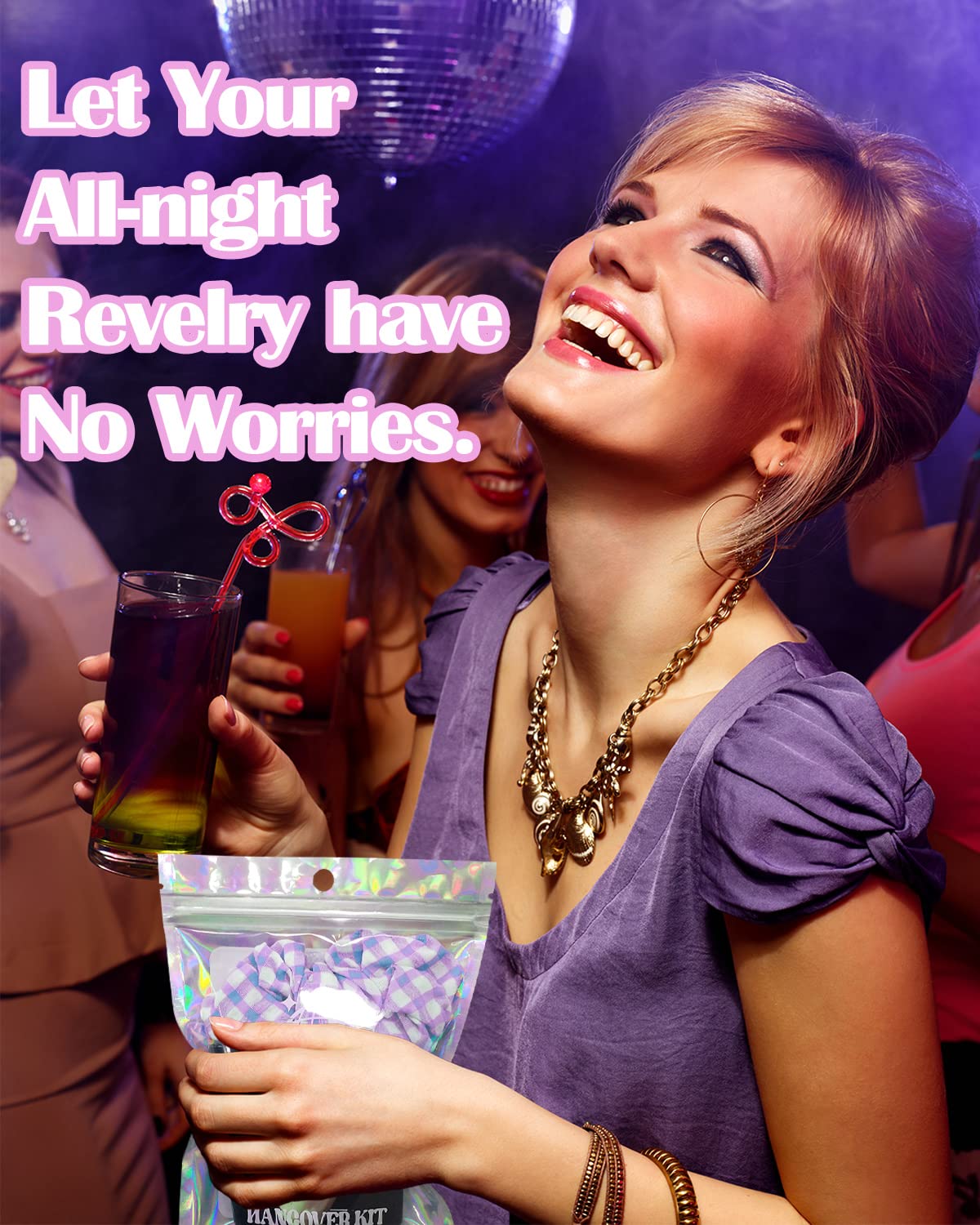 50 Pcs Holographic Bachelorette Party Favor Bags (5