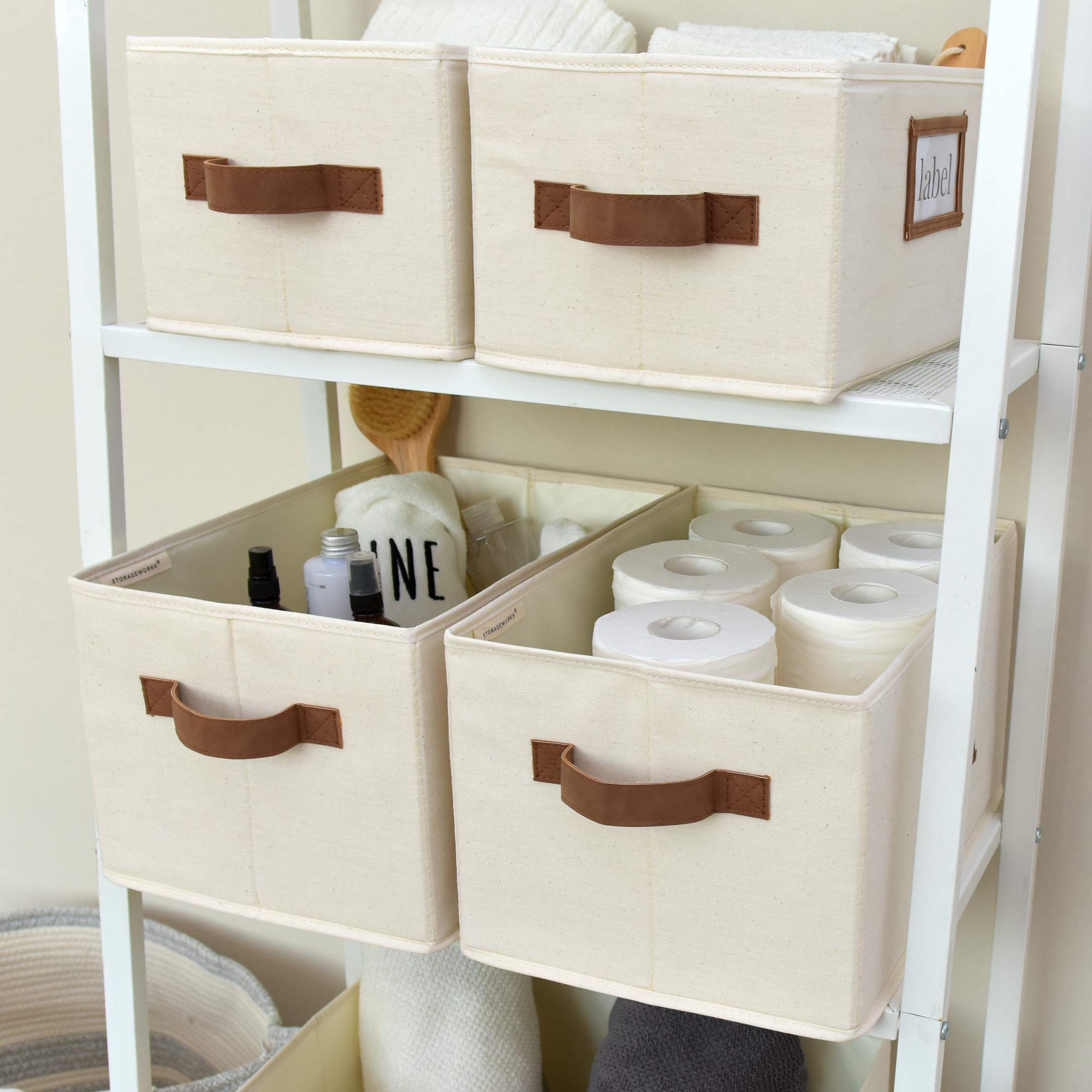 StorageWorks Storage Bins Set - 6 Pack Plastic Organizer Bins for Home, Office & Closet Organization | Stackable & Durable Storage Containers for Toys, Books & Supplies