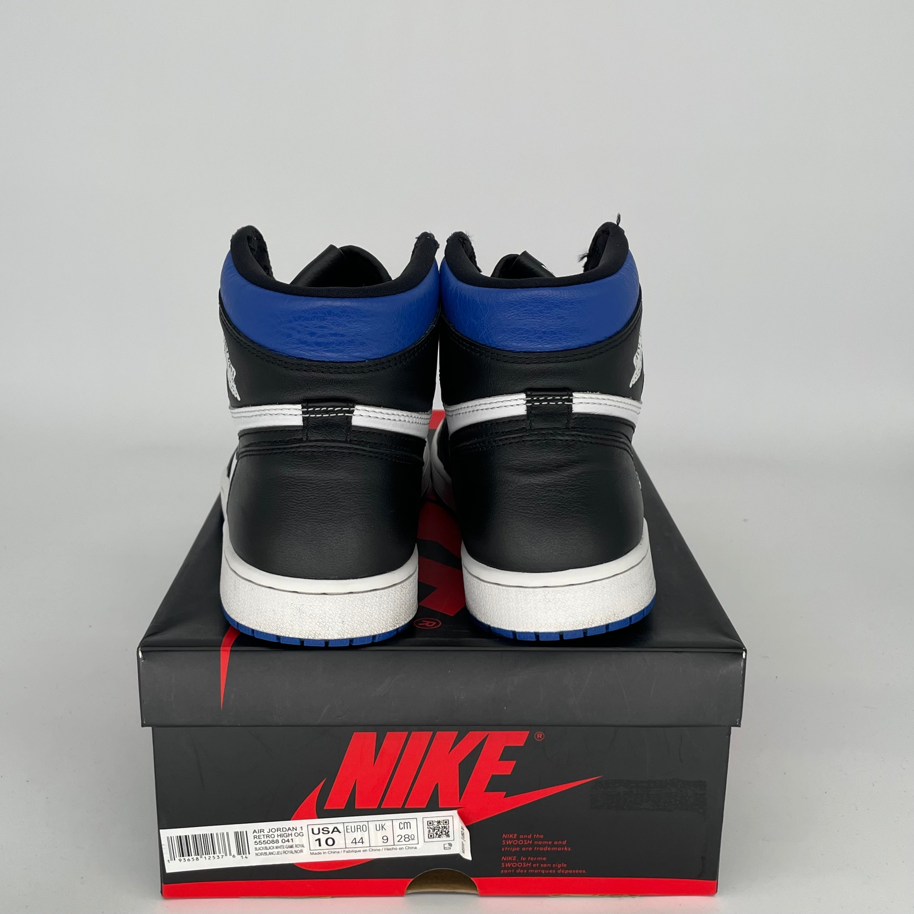 AIR JORDAN 1 ROYAL TOE Men's Basketball Shoes Size 10 - 555088-041 | High-Top Sneakers for Streetwear & Basketball Games