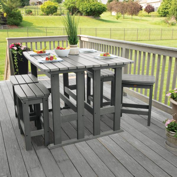 Lehigh 6-Piece Counter Height Balcony Patio Set - Outdoor Dining & Relaxing Furniture for Small Spaces