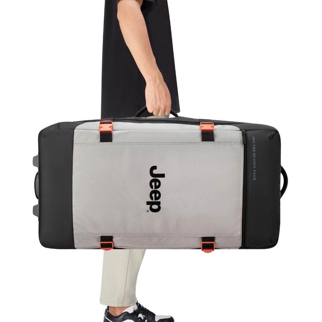 Jeep 2 Wheel 32.5 Inch Rolling Duffle Bag - Black Travel Luggage for Camping, Gym & Weekend Getaways | Heavy Duty Spinner Suitcase with Smooth Wheels