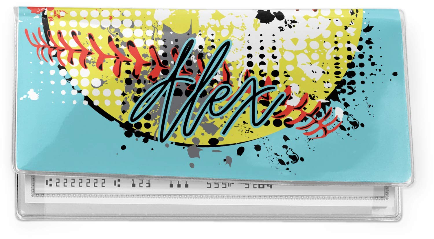 Custom Personalized Softball Vinyl Checkbook Cover - Monogrammed Wallet for Baseball & Softball Players - Perfect Gift for Coaches, Players & Fans