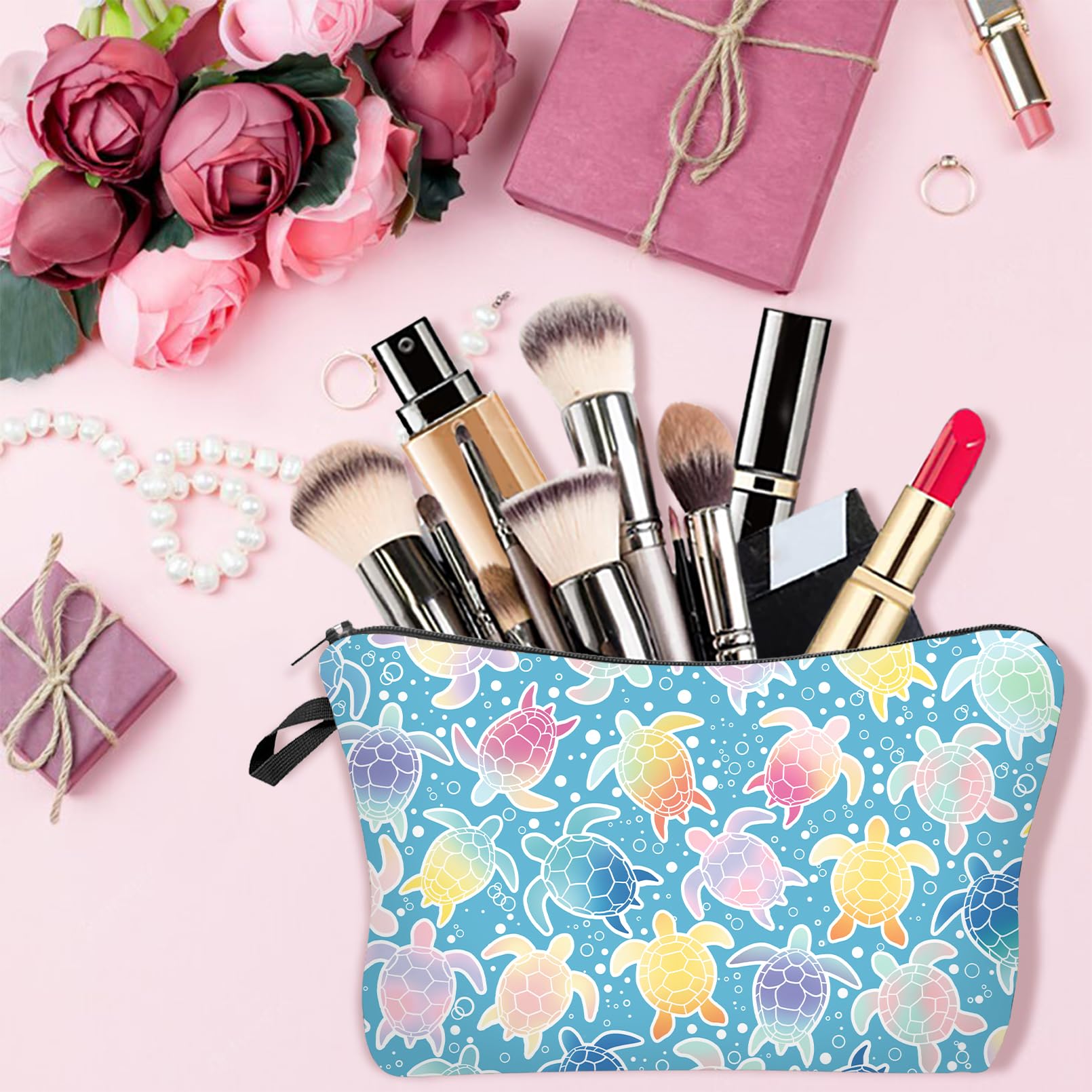 Giancomics Women's Cosmetic Bags - Small Cute Makeup Travel Organizer with Zipper, Toiletry Pouch for Purse, Gym & Vacation Essentials | Perfect for Daily Use, Traveling & Gift Giving