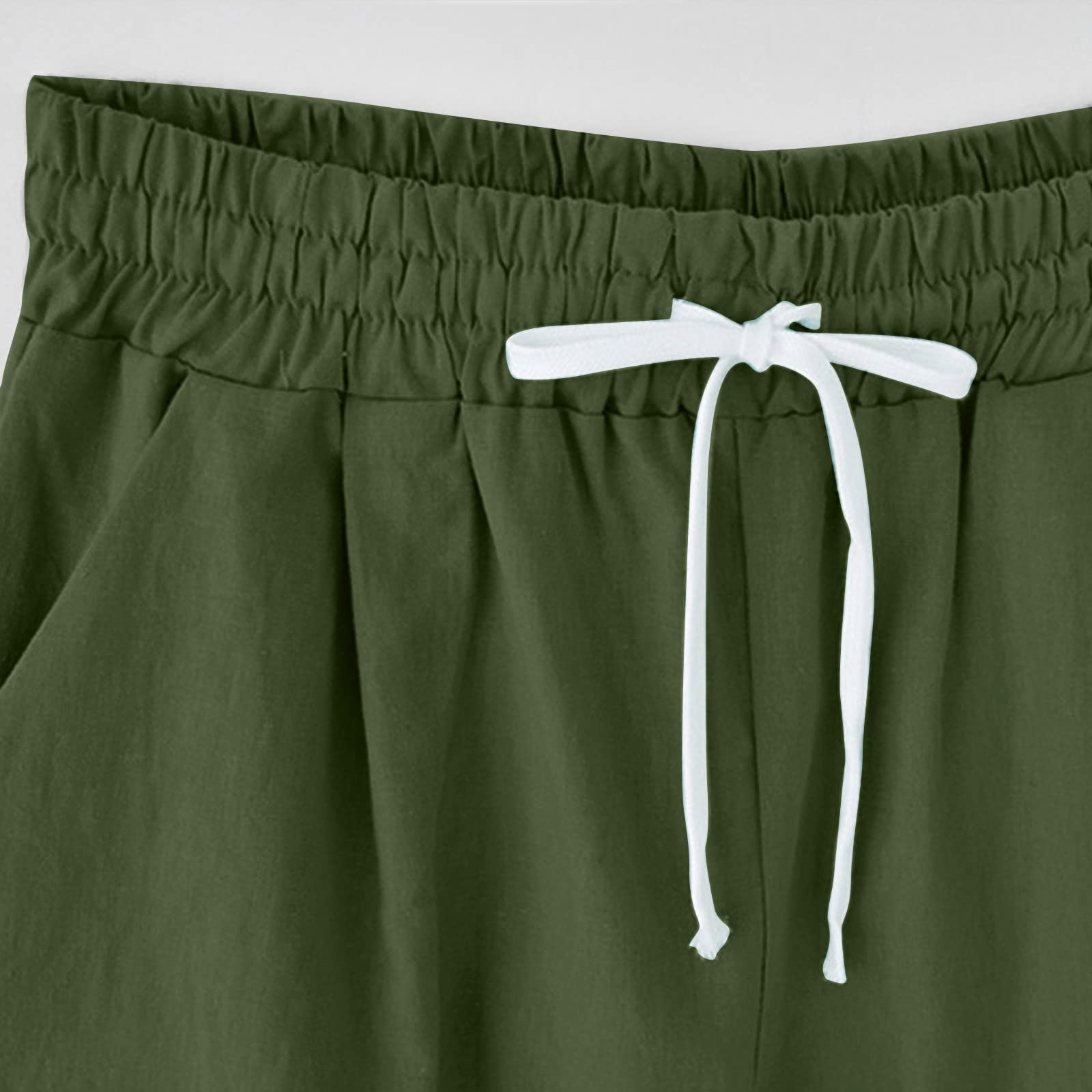 Women's Stretchy Denim Bermuda Shorts with Pockets - Yoga & Lounge Wear