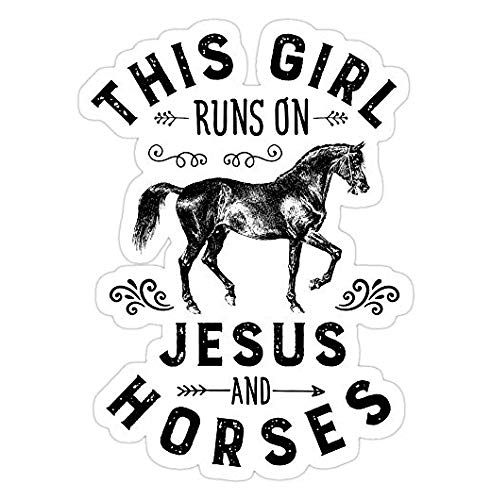Jesus and Horses Decal Sticker - Inspirational Vinyl Sticker for Cars, Trucks, Laptops, Windows & Walls - Perfect for Christian Equestrian Lovers - Great for Bible Study Groups, Horse Barns & Vehicle Decoration
