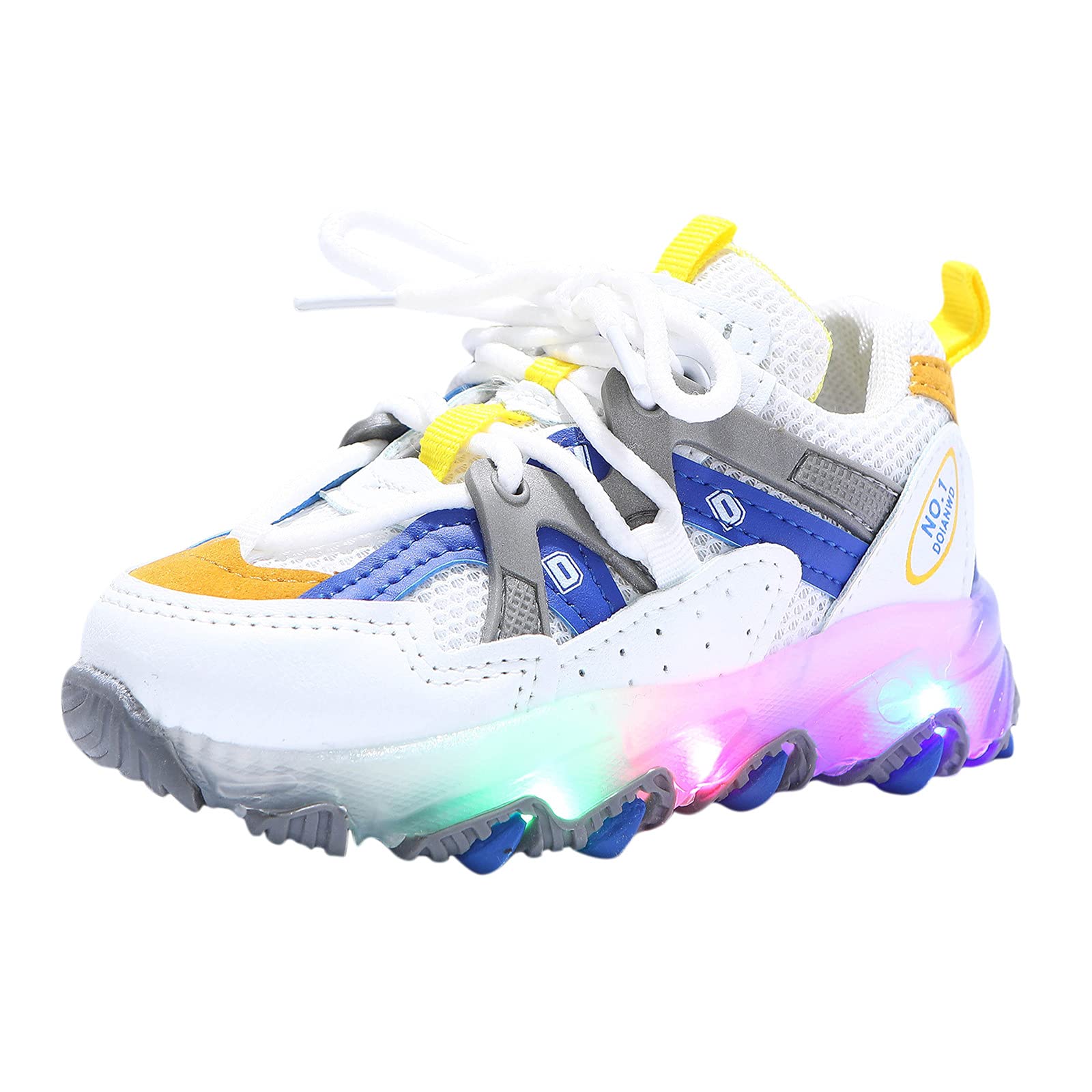 Glow in the Dark LED Shoes for Kids - Unisex Light Up Sneakers for Boys & Girls - Comfortable Low-Top Fashion Shoes for Running, Dancing & Nighttime Safety
