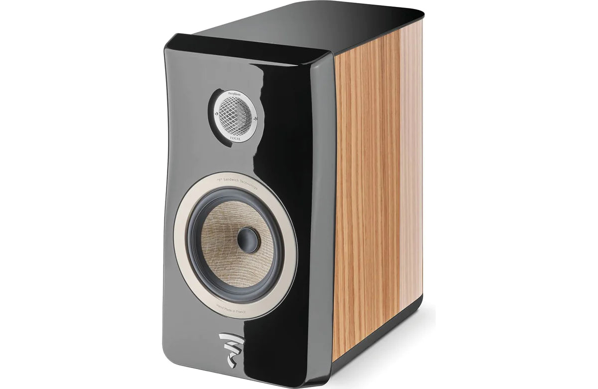 Focal Kanta No1 2-Way Bookshelf Speakers - Premium Walnut High Gloss with Gloss Black Front (Pair) - Perfect for Home Theater & Audiophile Listening Rooms