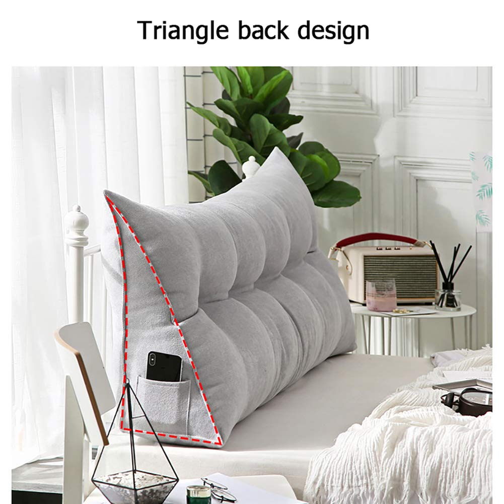 Ergonomic Bed Backrest Pillow - Adjustable Wedge Cushion with Upholstered Headboard Support for Sitting Up in Bed | Perfect for Reading, Relaxing & Posture Support | Ideal for Beds, Sofas & Chairs (Grey)
