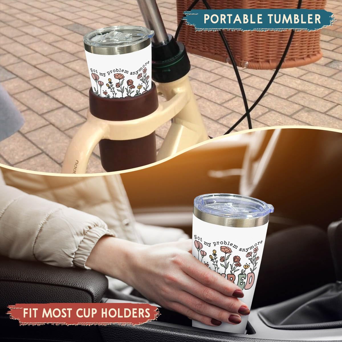 2025 Best Retirement Gifts for Women - 20 oz Stainless Steel Tumbler Cup with 'Not My Problem Anymore' Design - Perfect Farewell Gift for Retired Mom, Wife, Sister, Boss, Coworker, Teacher, Nurse - Ideal for Office Parties, Retirement Celebrations & Daily Use