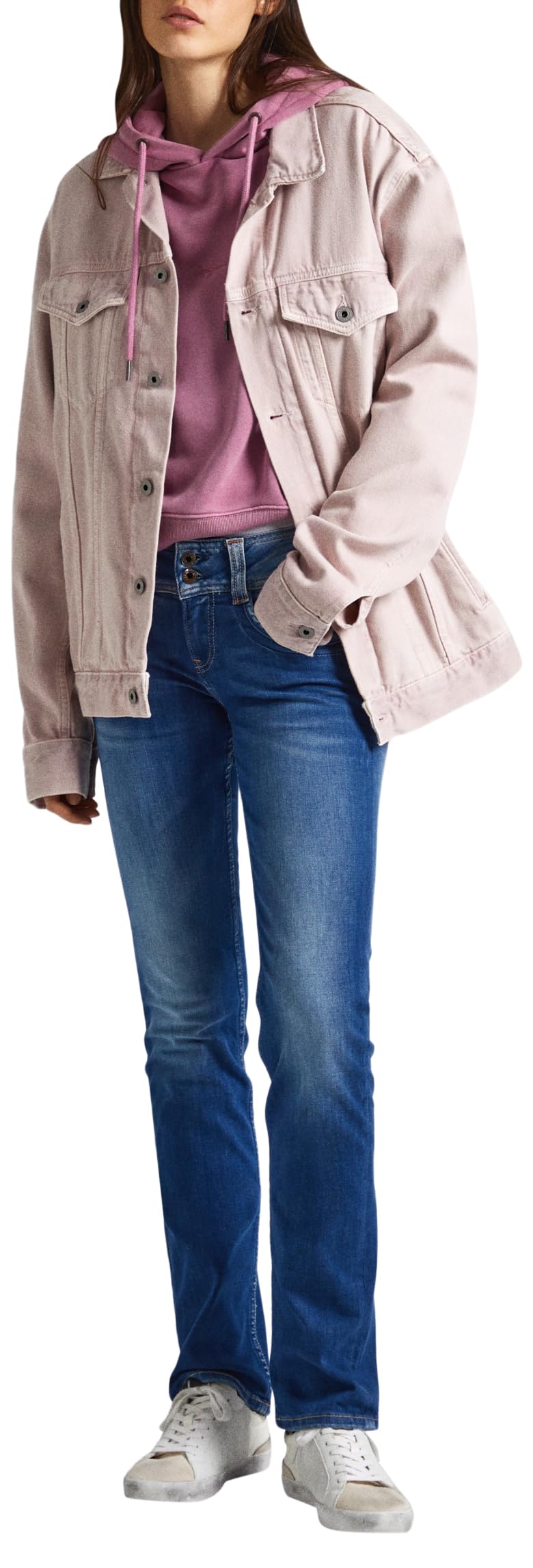 Pepe Jeans Gen Women's Straight Blue Jeans - Size EU 36 (US 26/34) - Classic Denim Pants for Casual Wear & Everyday Outfits