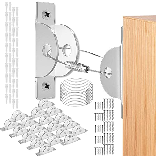 Aizami 20-Pack Anti-Tip Baby Furniture Safety Straps - Heavy Duty Metal Anchors for Cabinets, Dressers, Drawers - Secure Your Child's Safety in Nursery, Living Room & Bedroom