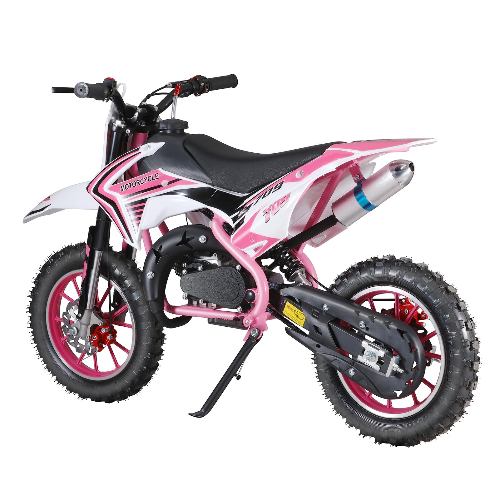 49cc Kids Dirt Bike 2-Stroke Gas Powered Mini Motorcycle - Off Road Pit Bike for Children & Teens with Front/Rear Disc Brakes & 10