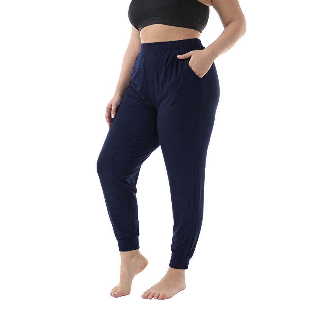 Stretchy Plus Size Women's Casual Pants with Pockets - Comfortable & Stylish Long Pants for Everyday Wear, Work & Travel