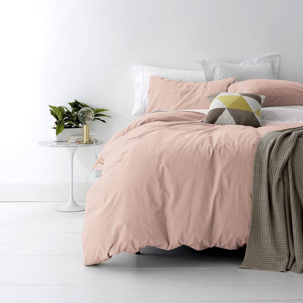 Park Avenue European Vintage Washed BLUSH Quilt Cover Set - Luxury Soft Bedding for Master Bedroom & Guest Room Decor
