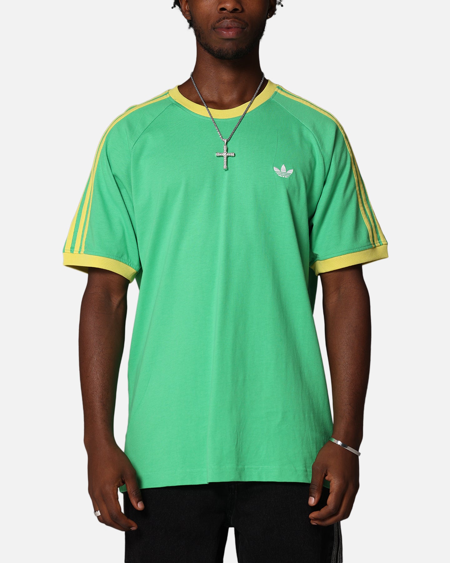 Adidas Monogram Cali T-Shirt for Men - Green Cotton Casual Tee - Perfect for Gym, Streetwear & Everyday Outfits