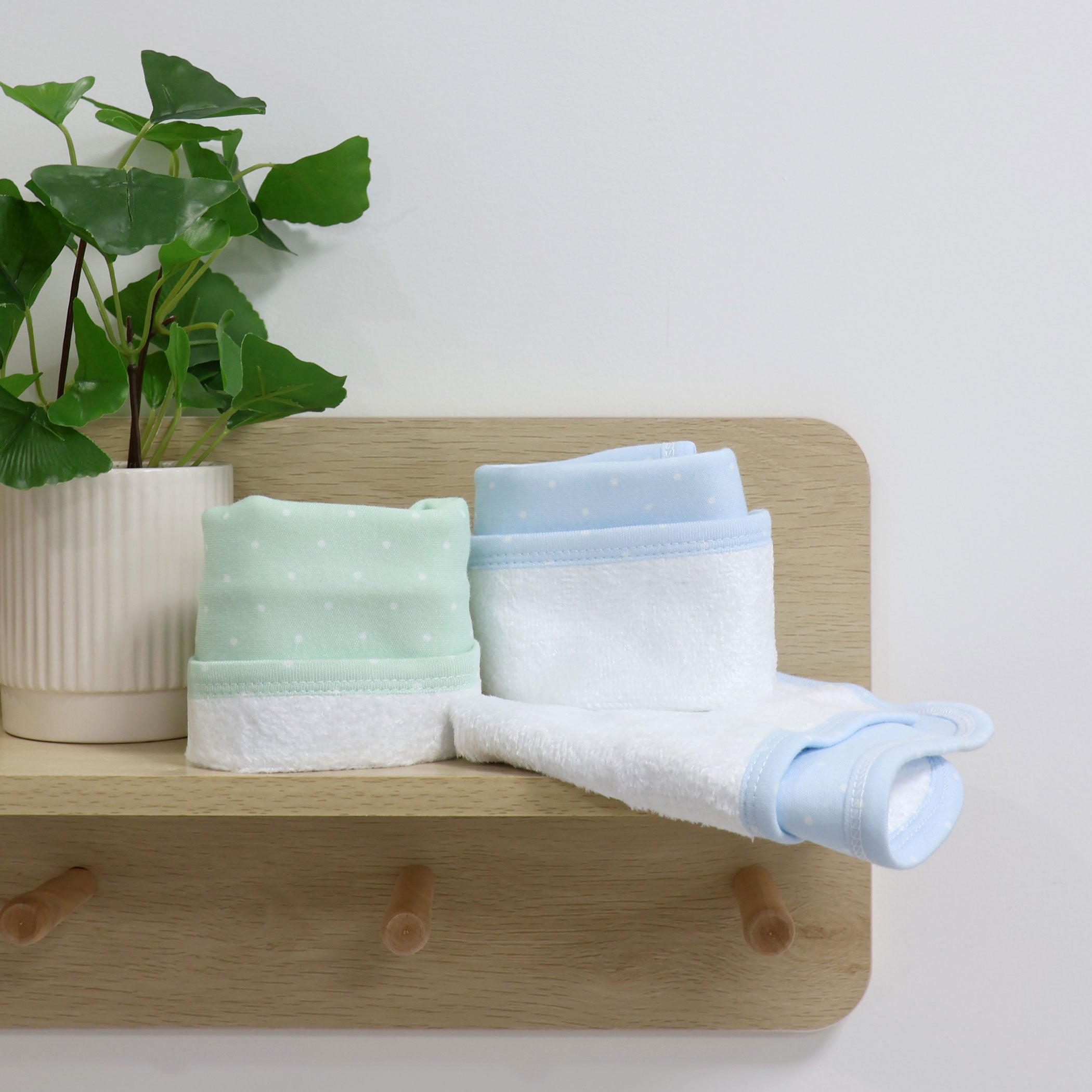 3-Pack Confetti Face Washer Set - Soft Blue & Sage Green Microfiber Makeup Remover Cloths | Gentle Cleansing for Daily Skincare & Makeup Removal