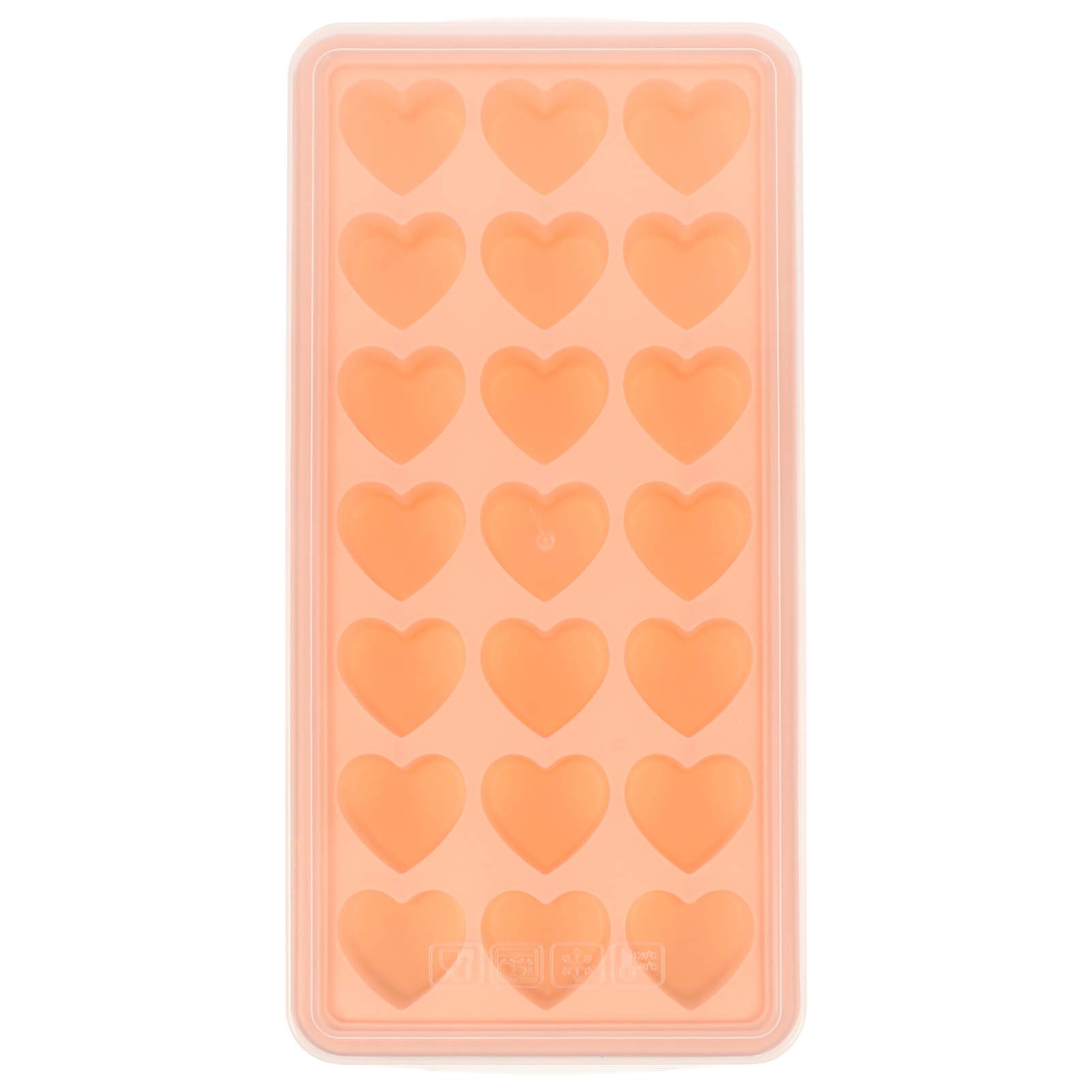 YARNOW Silicone Ice Cube Tray Set with Lids - Reusable Heart Shaped Ice Molds for Cocktails, Whiskey, Chocolate & More (Pink) | Perfect for Parties, Home Bars & DIY Desserts