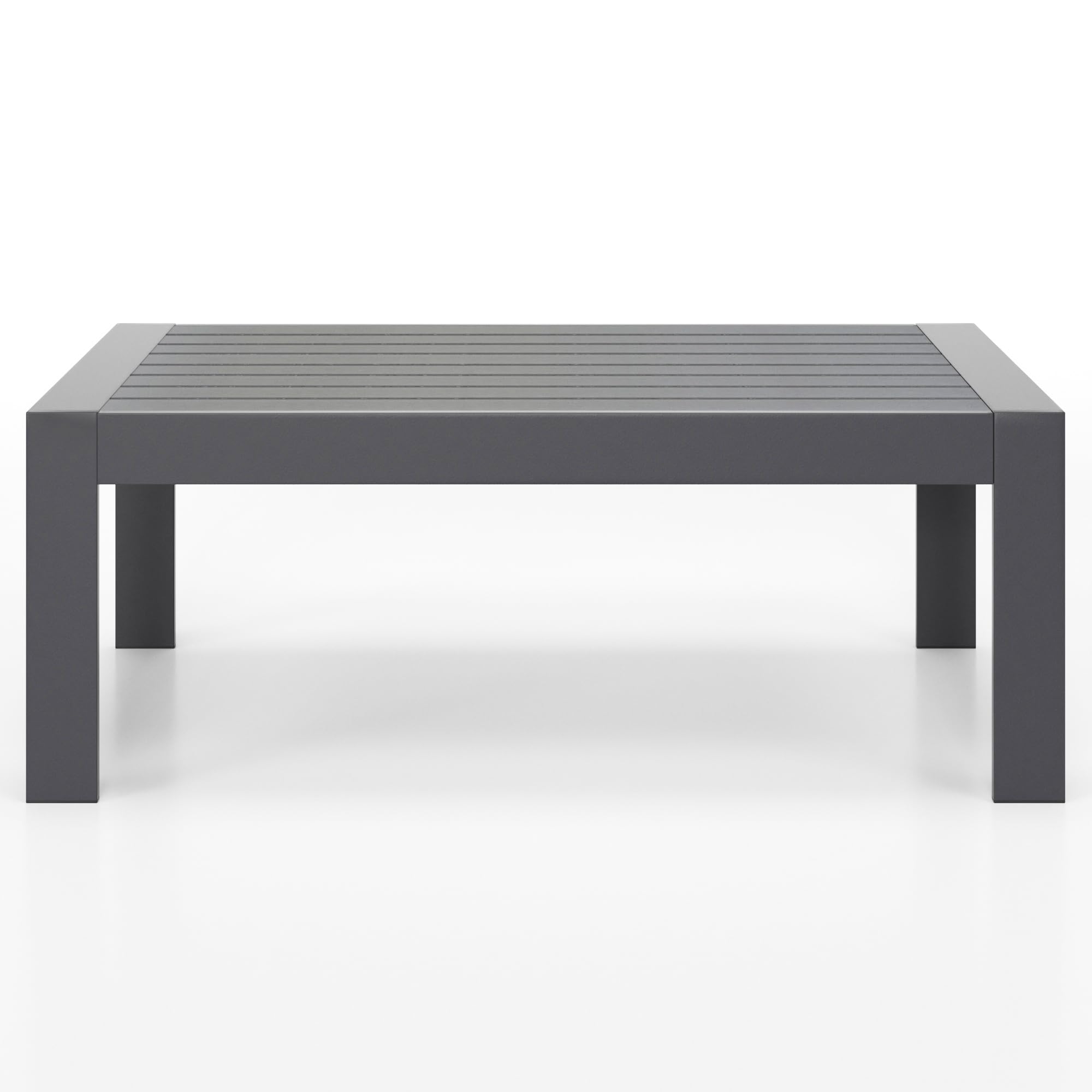Solaste Aluminum Outdoor Coffee Table - All-Weather Rectangle Metal Patio Table for Balcony, Garden, Indoor & Outdoor Use - Durable Dark Grey Furniture - Perfect for Backyard, Poolside & Deck Relaxation