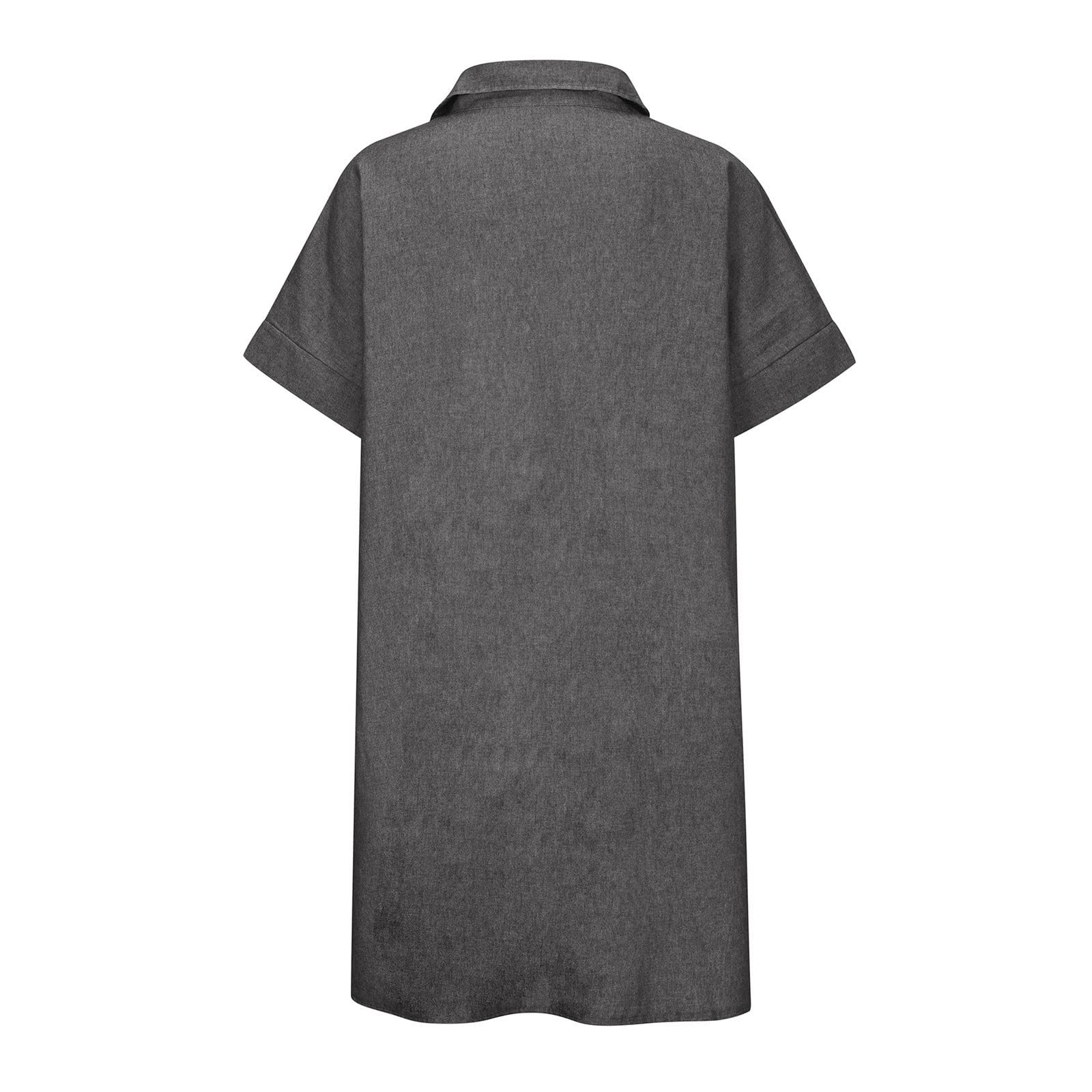 Women's Distressed Denim Shirt Dress - Casual Button Down Mini Dress for Summer Outings