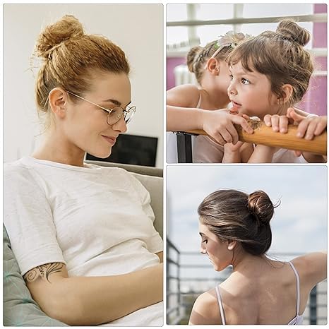 Donut Bun Maker for Women & Girls - 3-Piece Hair Bun Shaper Set (2 Medium & 1 Small) - Hair Styler Roller for Perfect Buns - Great for Parties, Weddings & Everyday Hairstyles