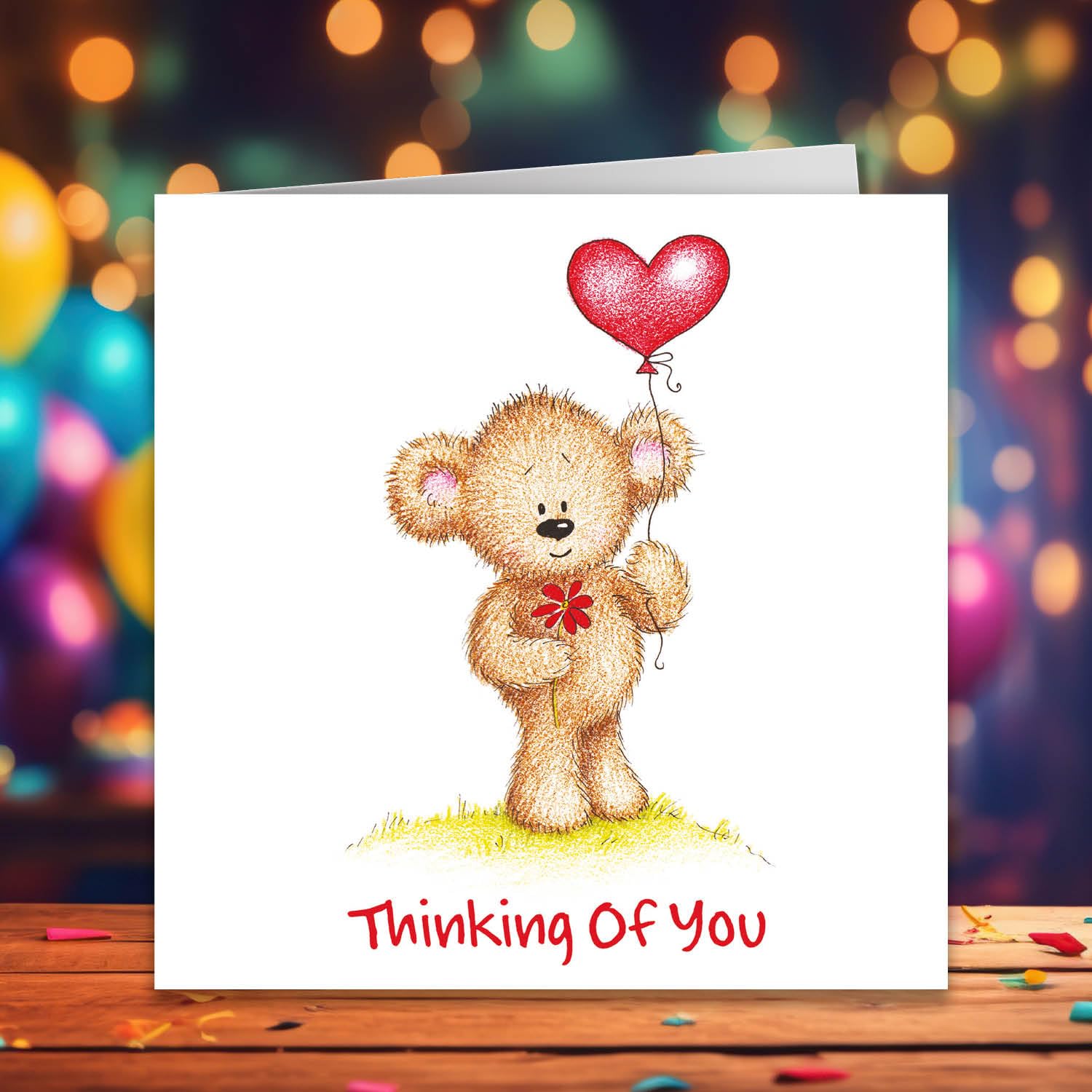Thoughtful Bear Anniversary Card - Cute Cult Kitty Design for Husband, Wife & Couples | Perfect Wedding Anniversary Greeting Card for Him & Her | Ideal for Anniversaries, Romantic Gifts & Special Occasions