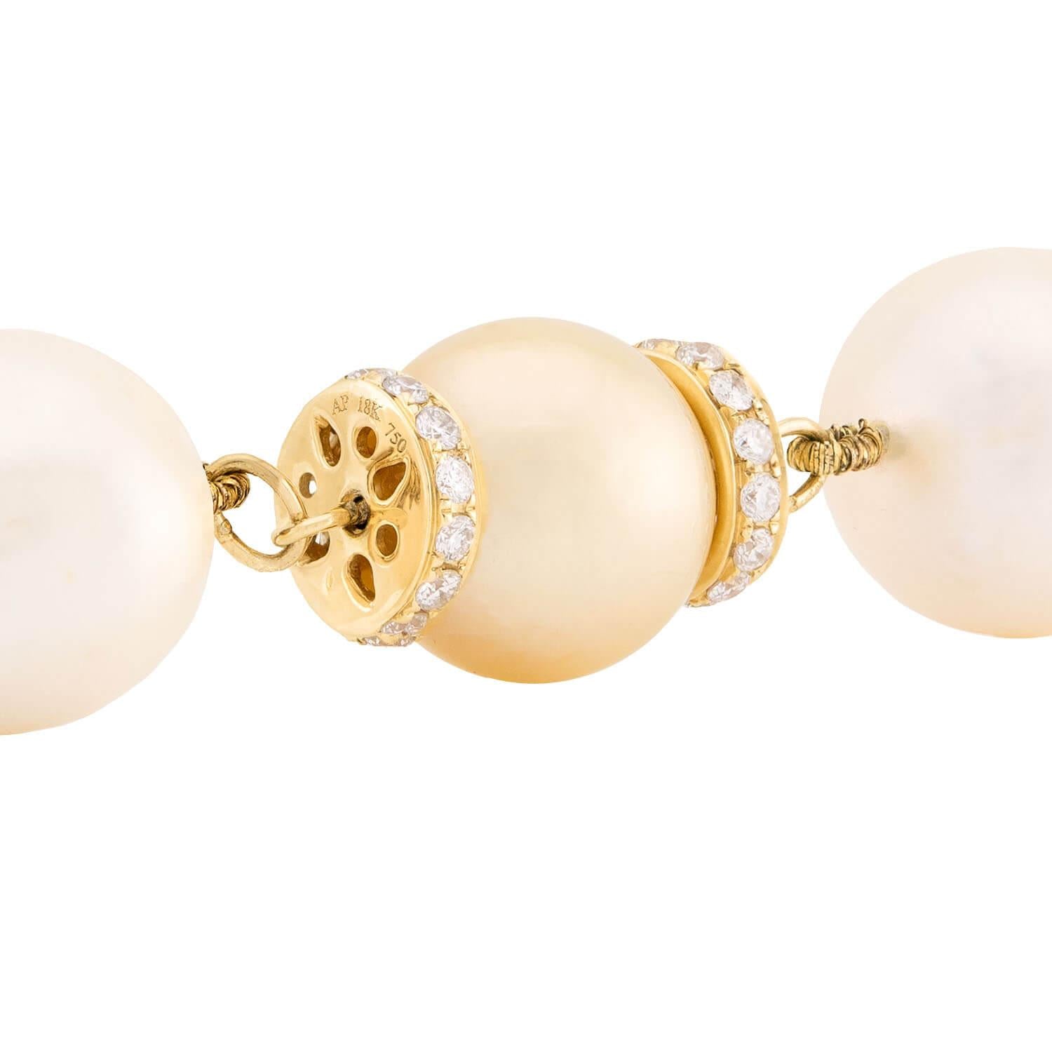18K Gold Baroque Pearl and Diamond Necklace for Women - Elegant Vintage Jewelry Gift for Weddings, Parties & Special Occasions